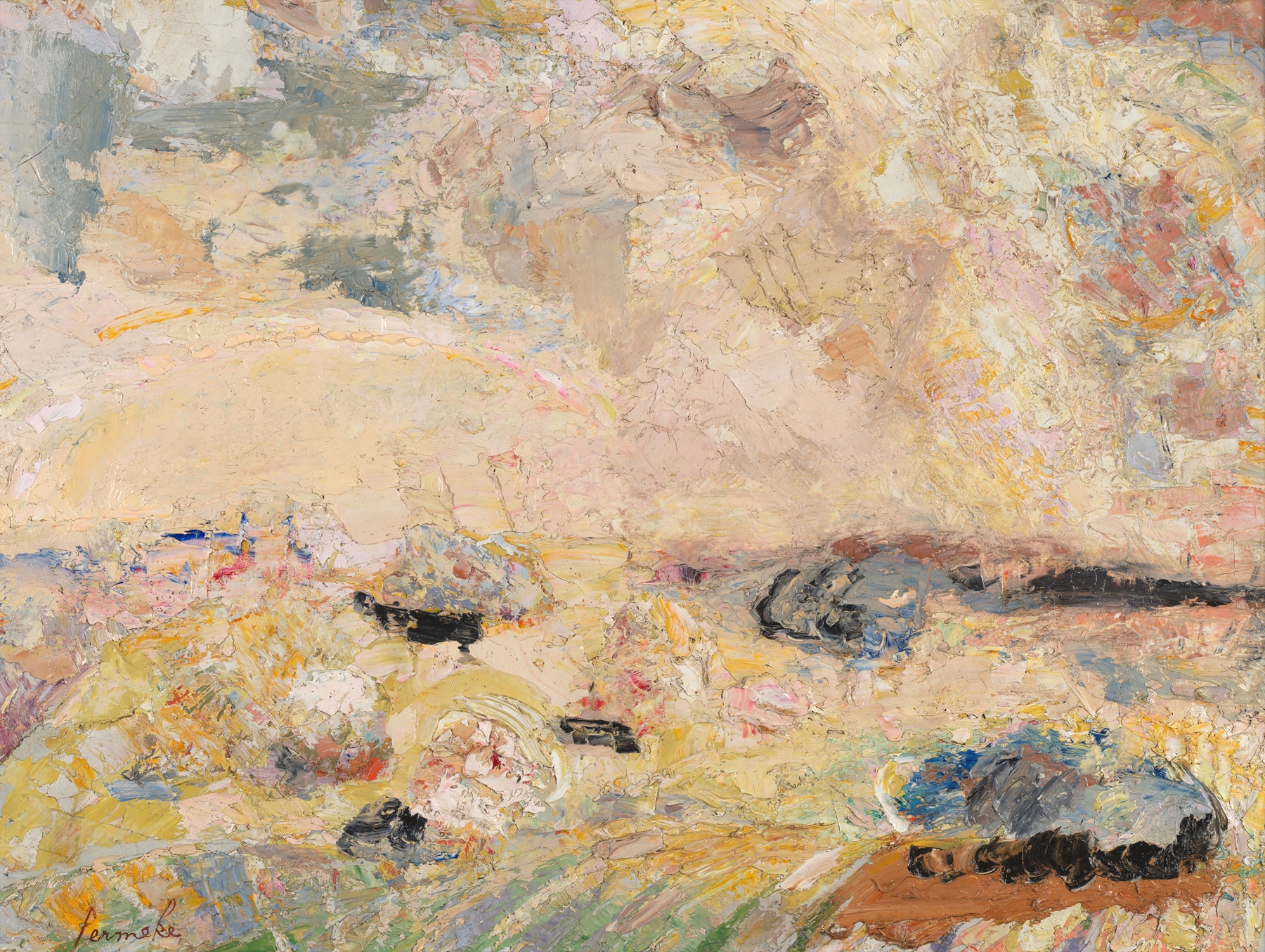 Landschap in Devonshire, by Constant Permeke, public domain