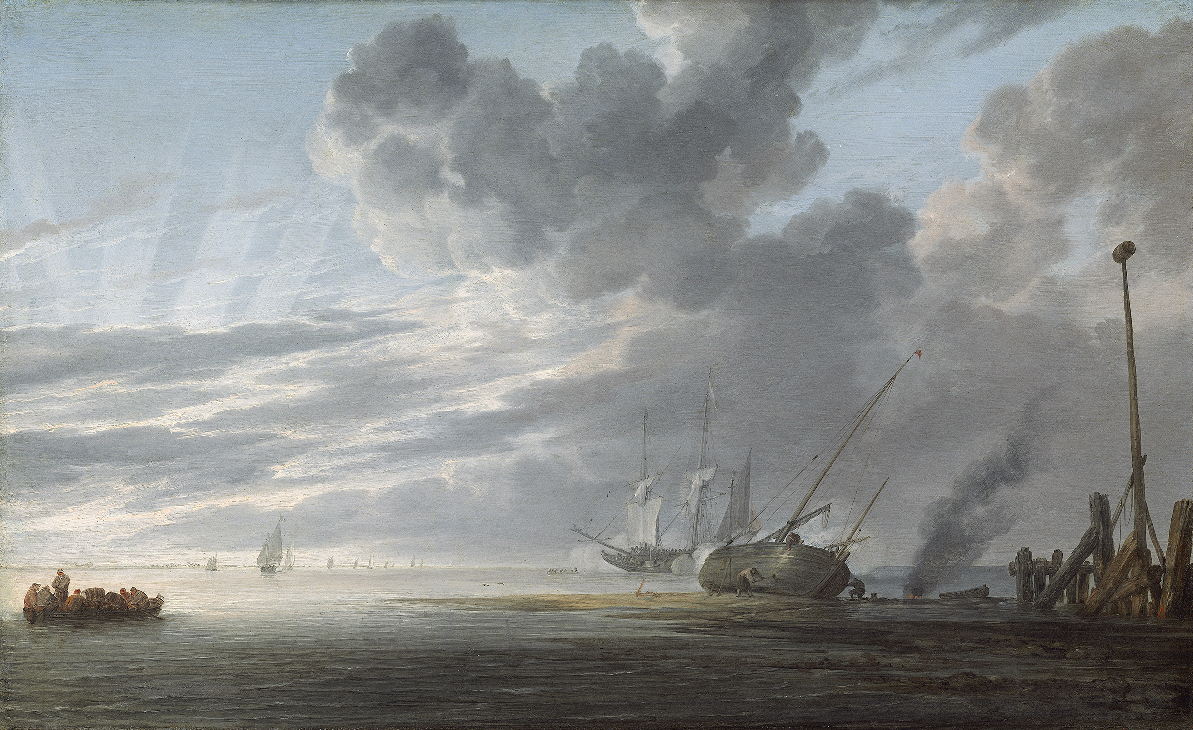 Estuary at Day’s End, by Simon de Vlieger, public domain