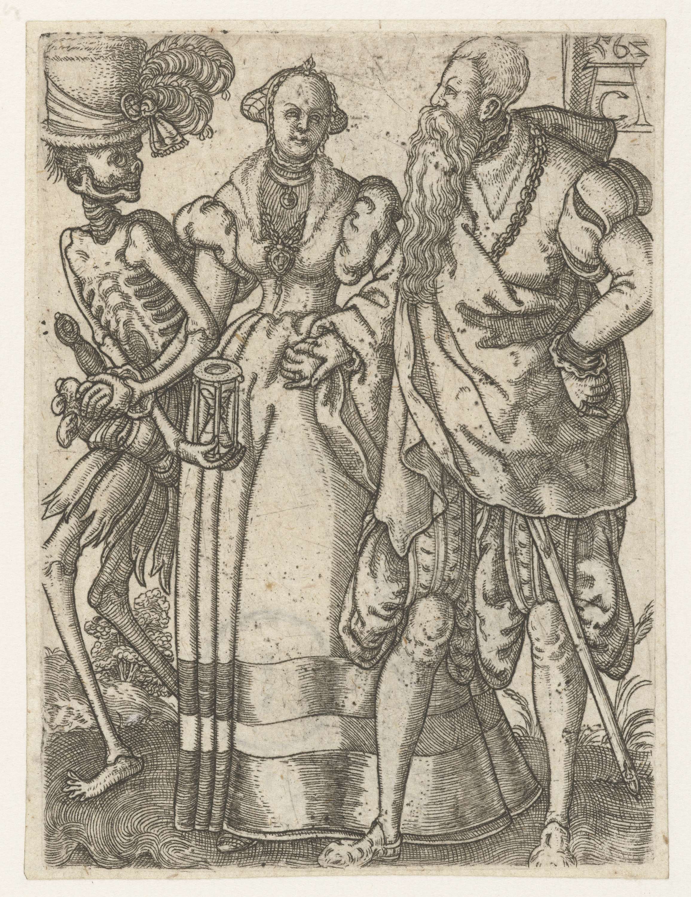 Echtpaar met de Dood, by Monogrammist AC (16e eeuw), public domain