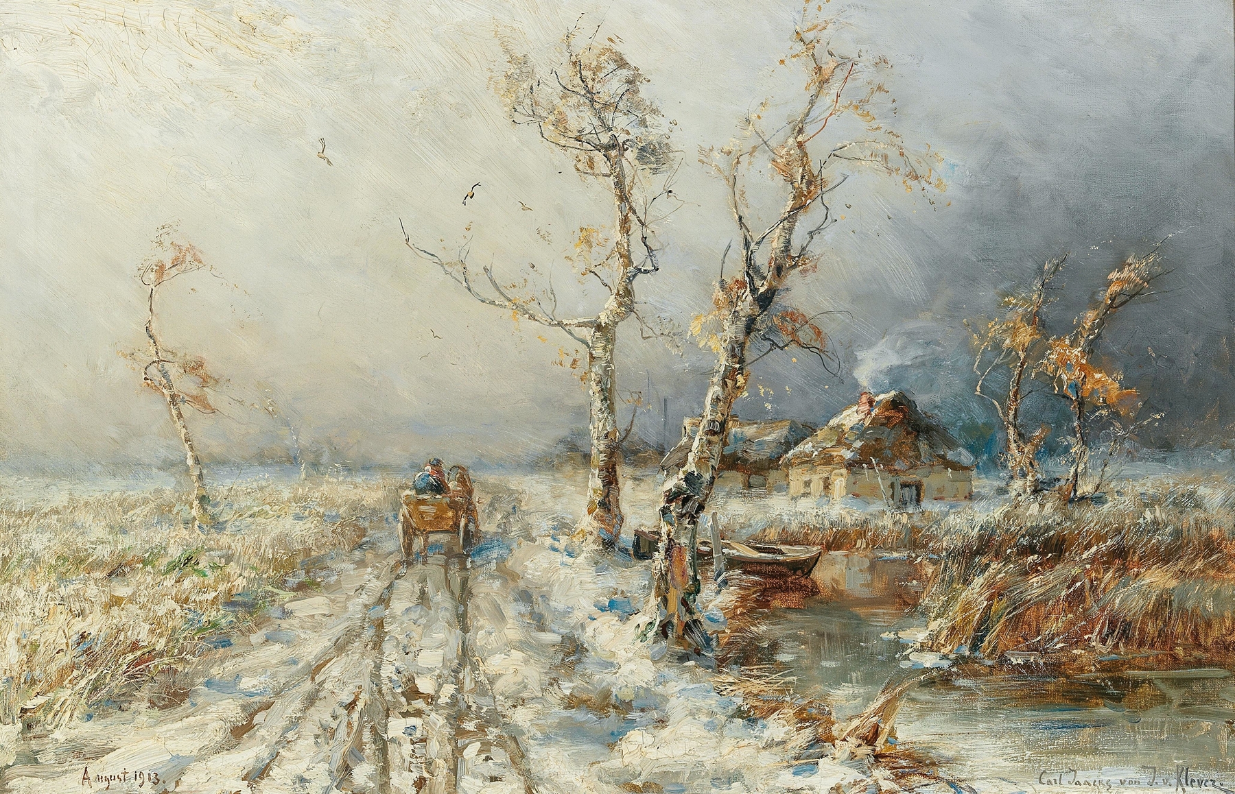 A Storm in a Snow Landscape, by Julius Sergius Klever, public domain