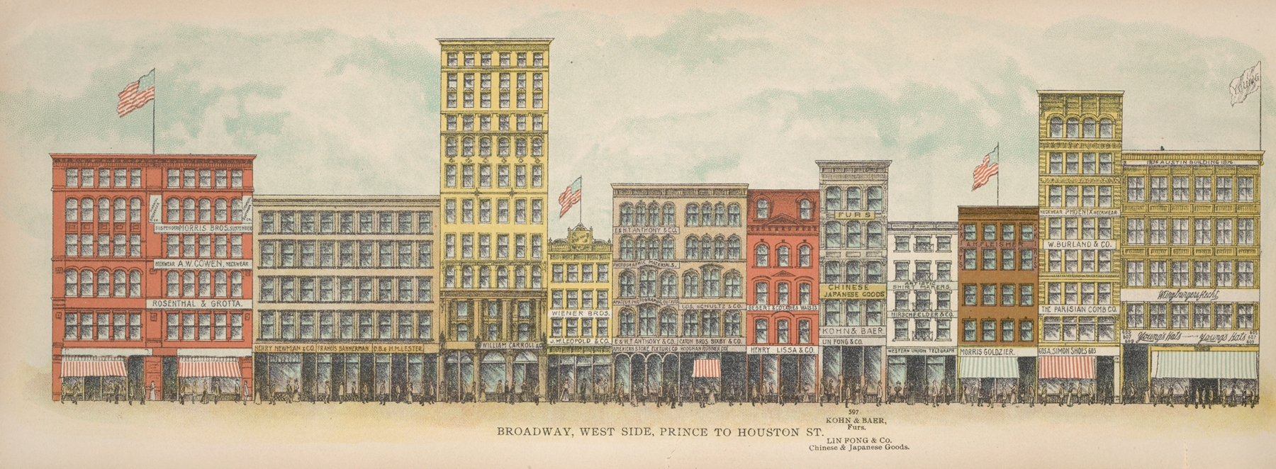 Genre scene depicting city life in 1899 by Mail & Express