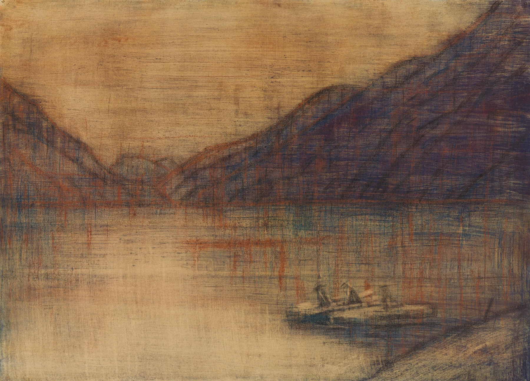 Boot auf dem Lago Maggiore, by Christian Rohlfs, public domain