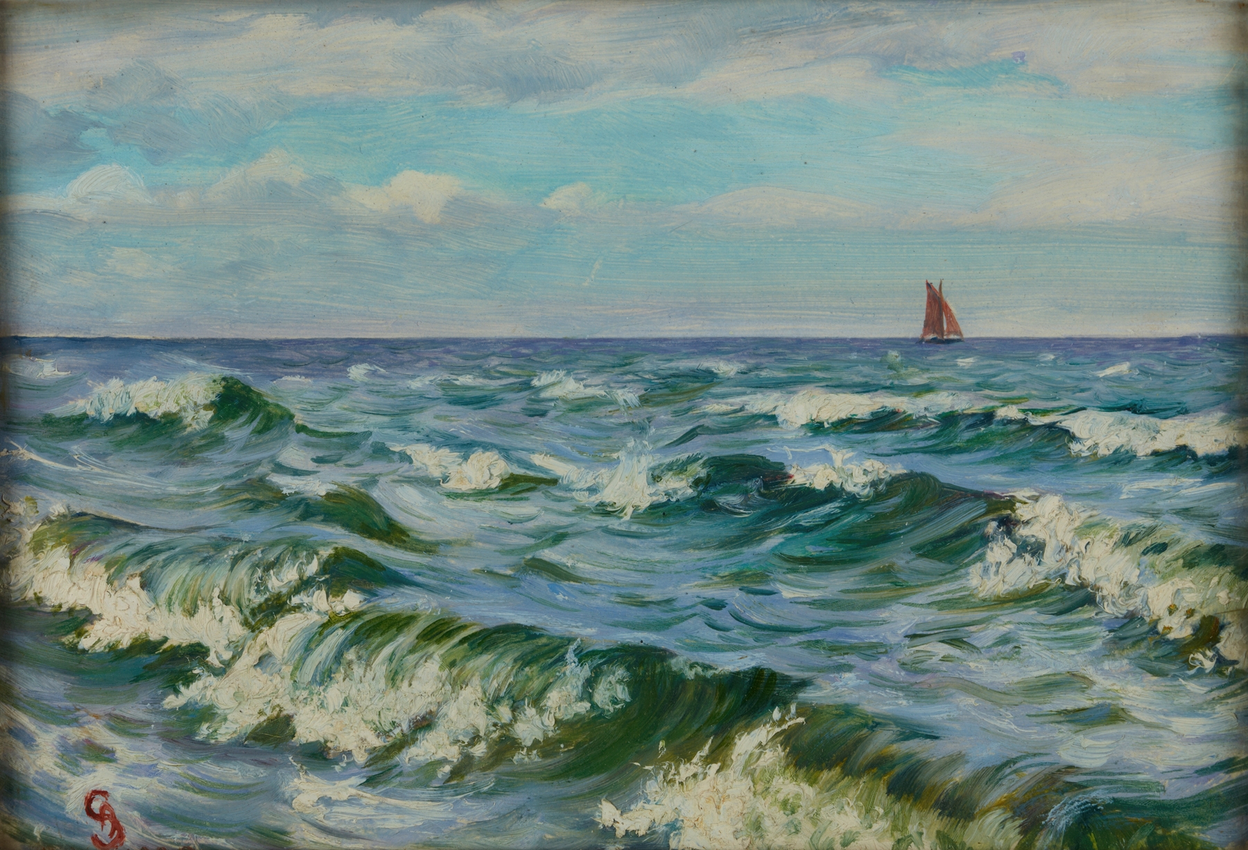 Windy Day by Ambroży Sabatowski, impressionism, landscape