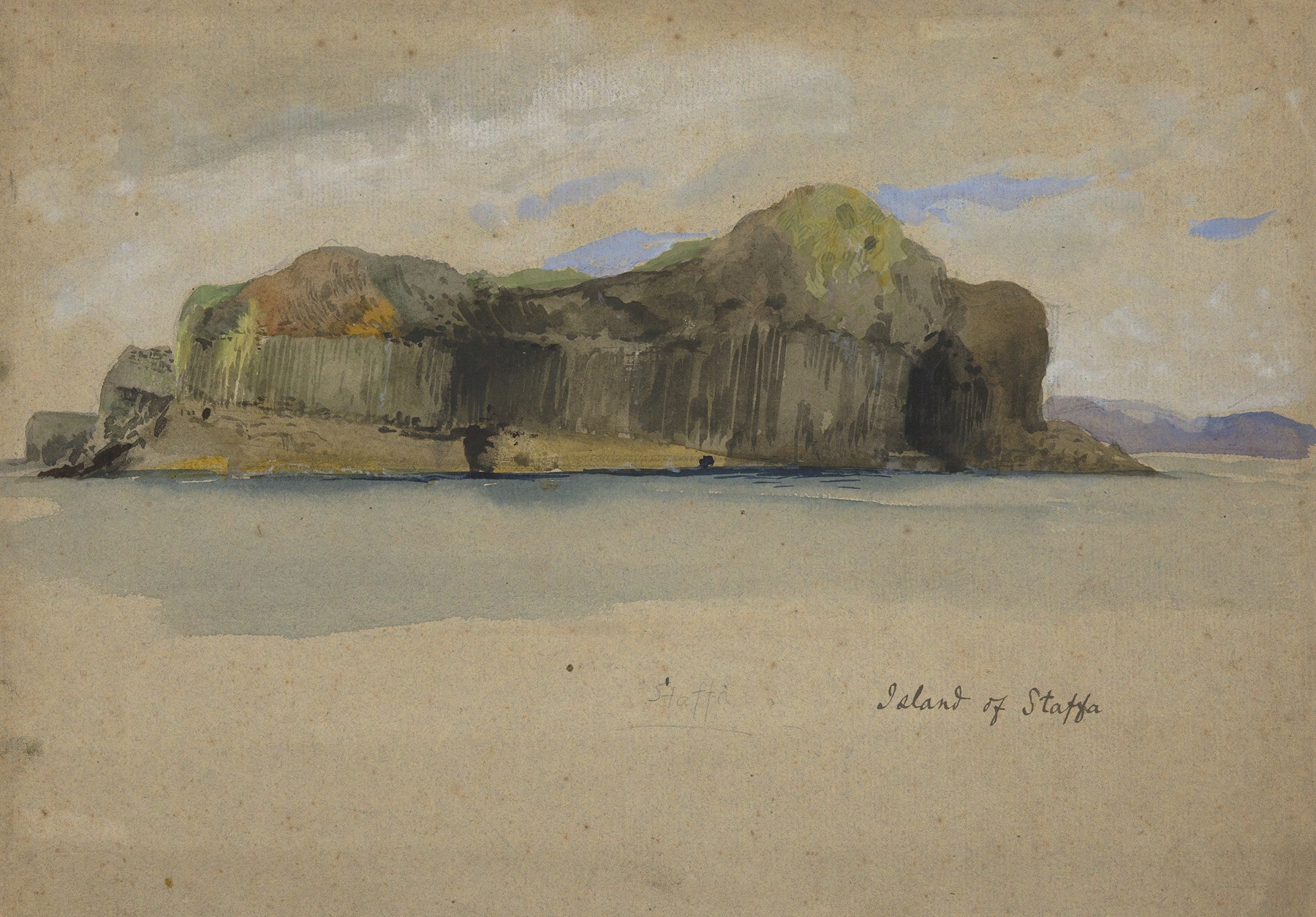 Island of Staffa, by Edwin Austin Abbey, public domain