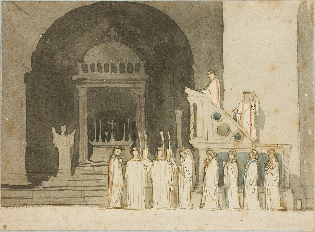 A painting by Dominique Louis Papety depicting a celestial altar.