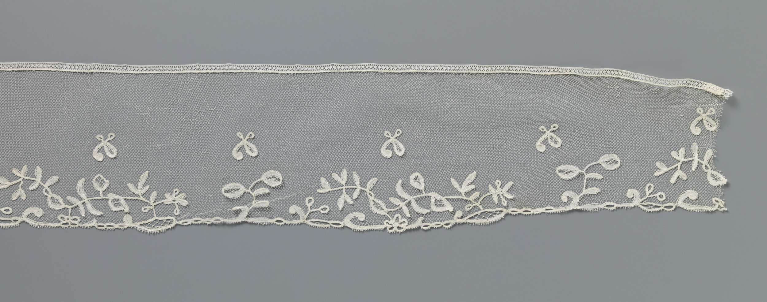 Lace work featuring delicate fruit branches by Unknown Artist