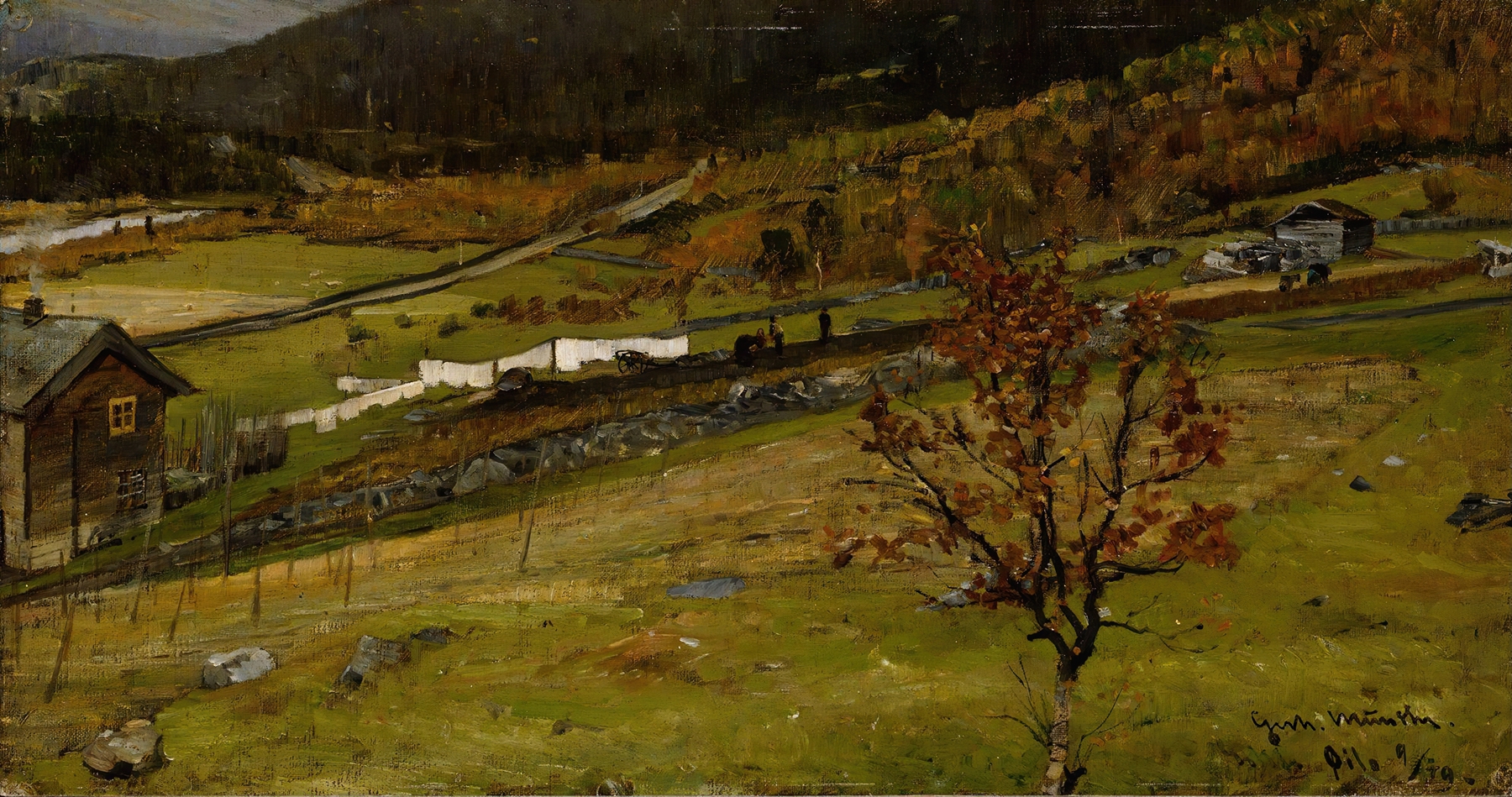 Autumn Landscape, Øylo, by Gerhard Munthe, public domain
