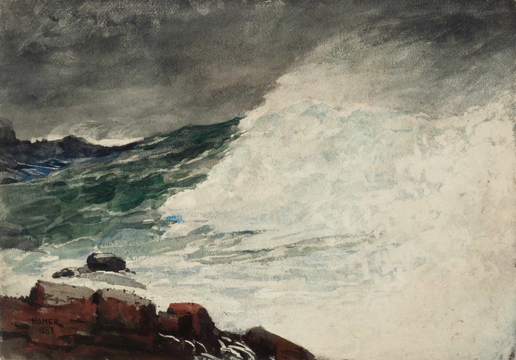 Prout’s Neck, Breaking Wave, by Winslow Homer, public domain