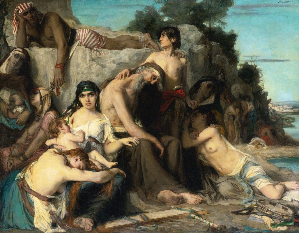 A painting depicting the captivity of Jews in Babylon by Léon François Comerre.