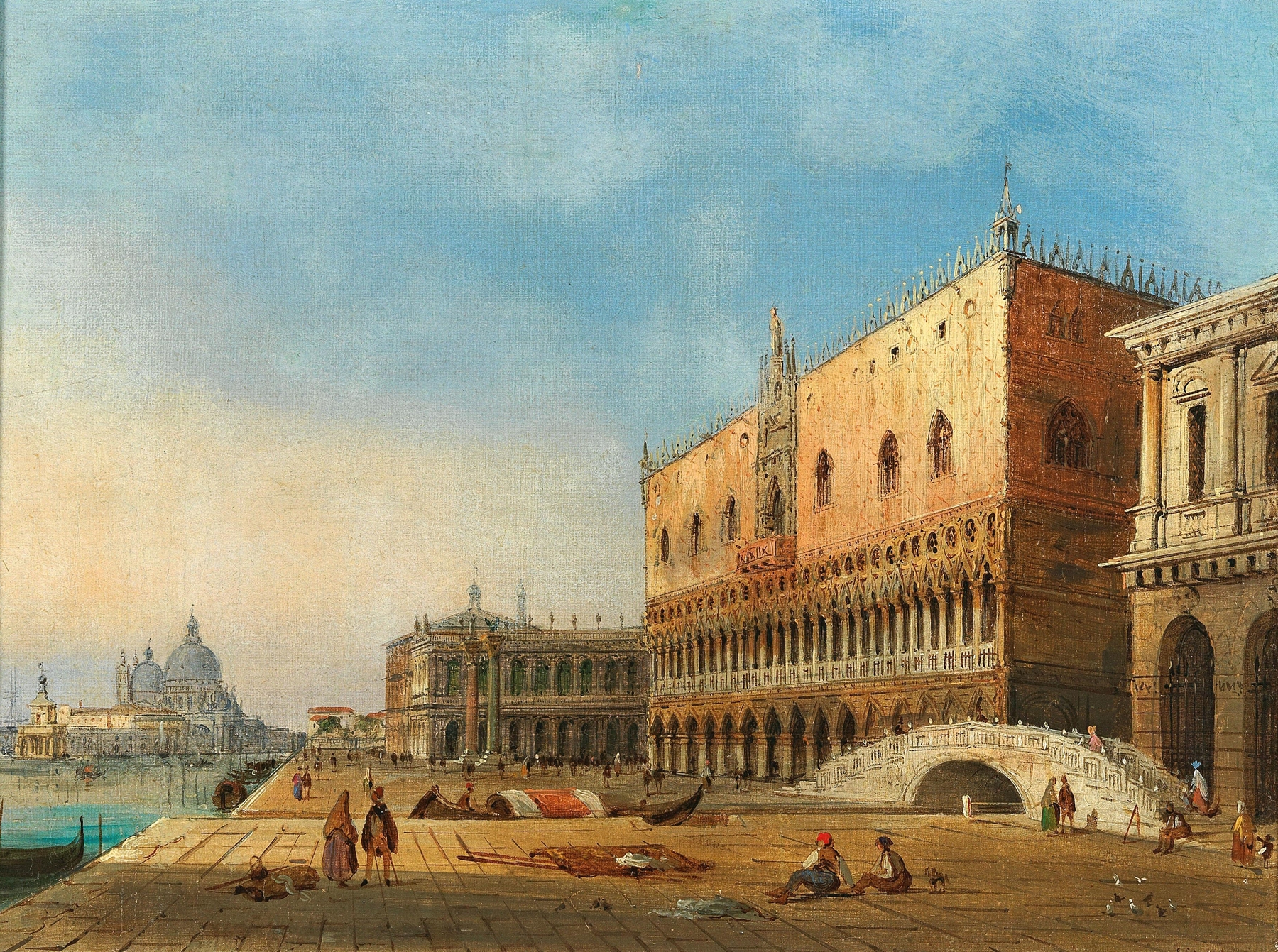 Venice, a view of St Mark’s Basin and the Doge’s Palace, in the background Santa Maria della Salute, by Carlo Grubacs, public domain