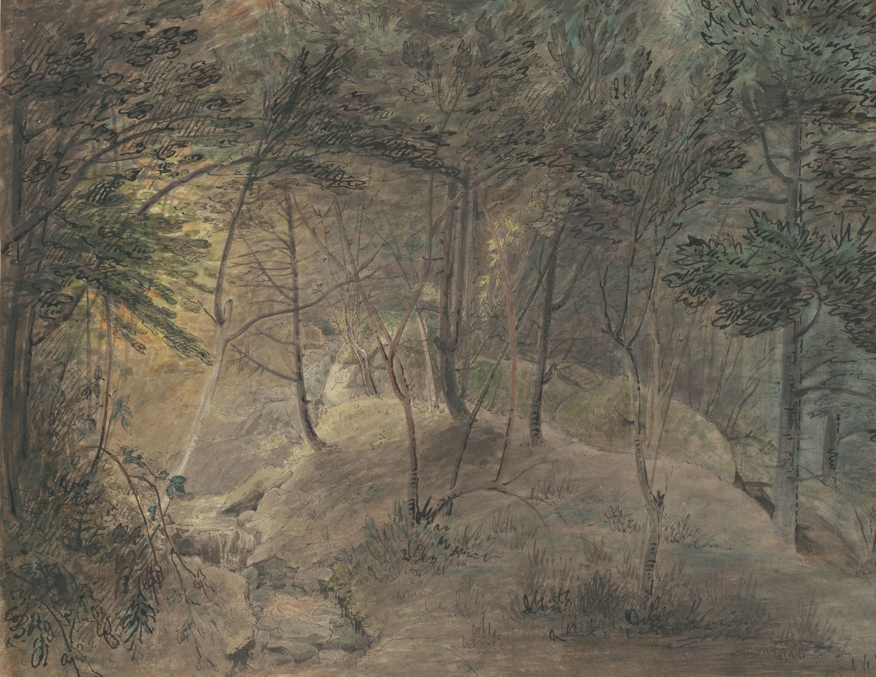 View from the Springhouse at Echo, by William Russell Birch, public domain