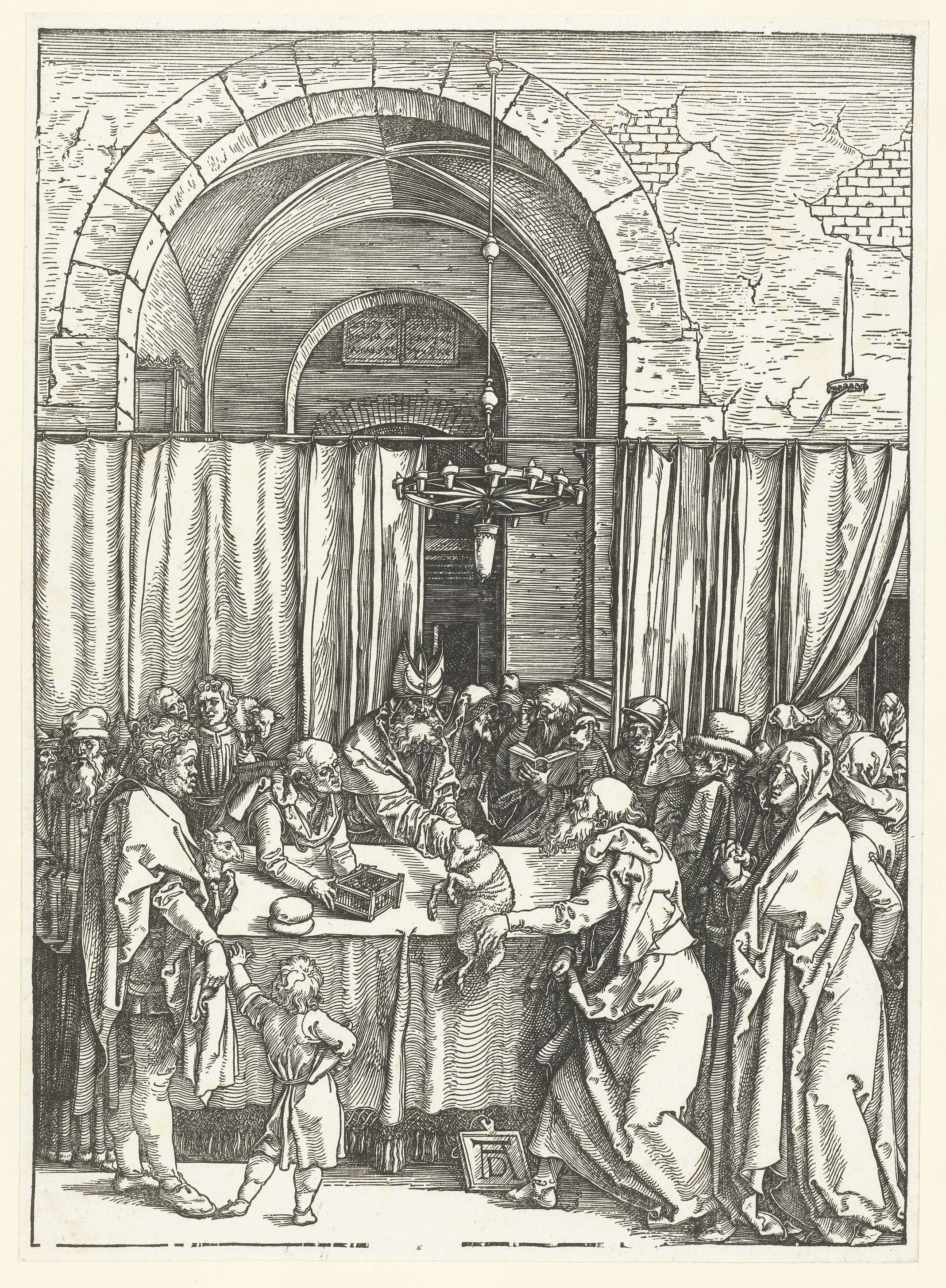 Het offer van Joachim wordt geweigerd, by Albrecht Dürer, public domain