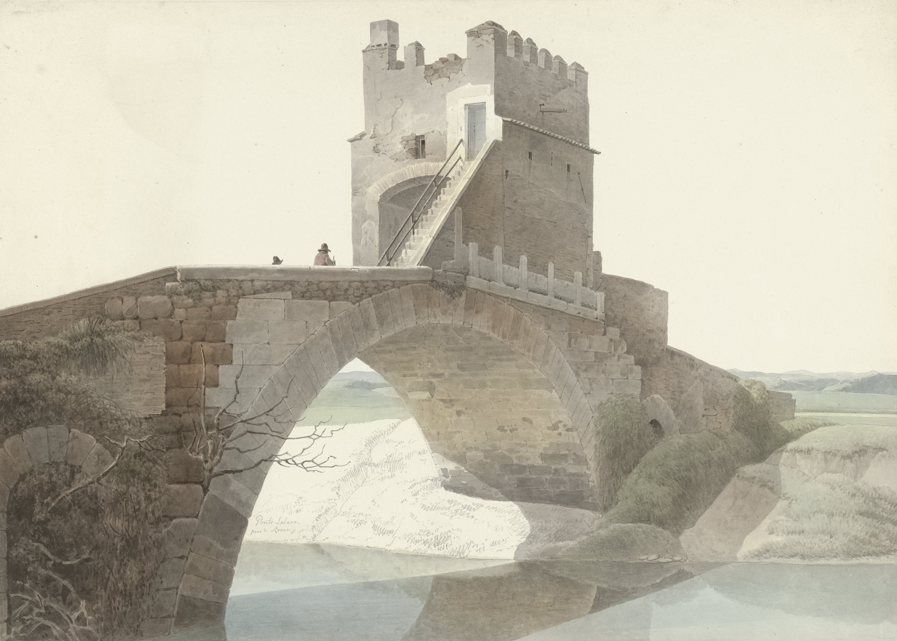 The Ponte Salario, near Rome, by Josephus Augustus Knip, public domain
