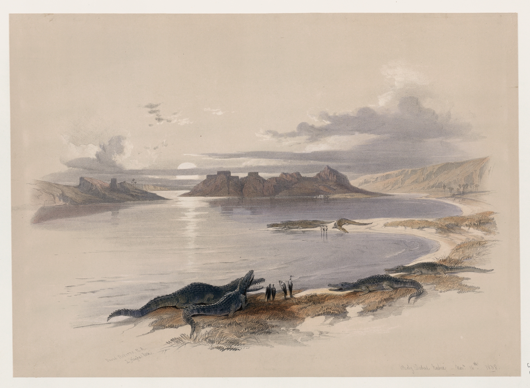 Wady Dabod [Wadi Dabod], Nubia. Nov. 16th, 1838., by David Roberts, public domain
