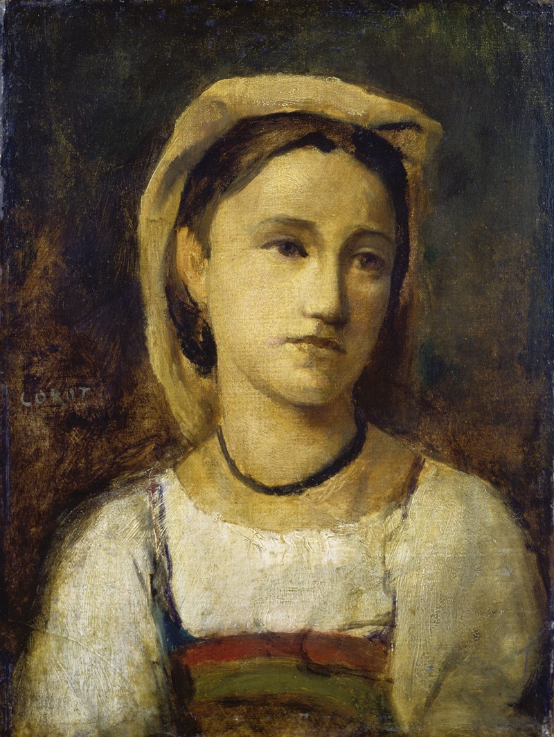 Portrait of an Italian Girl by Jean-Baptiste-Camille Corot.