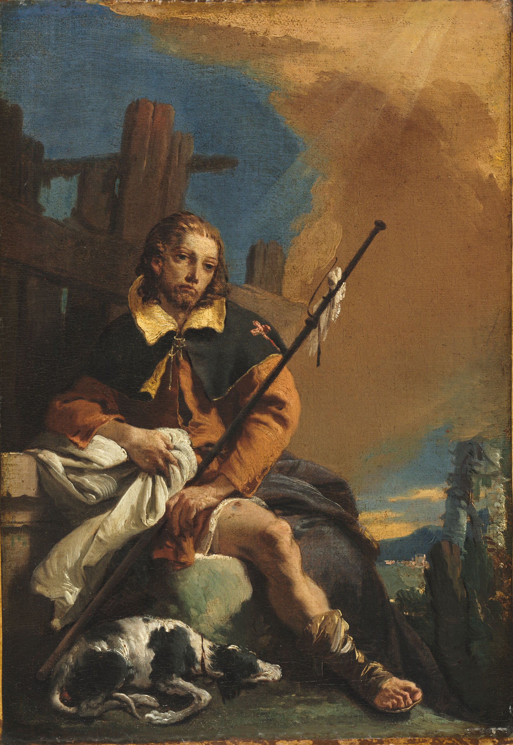 Saint Roch as a Pilgrim, by Giovanni Battista Tiepolo, public domain