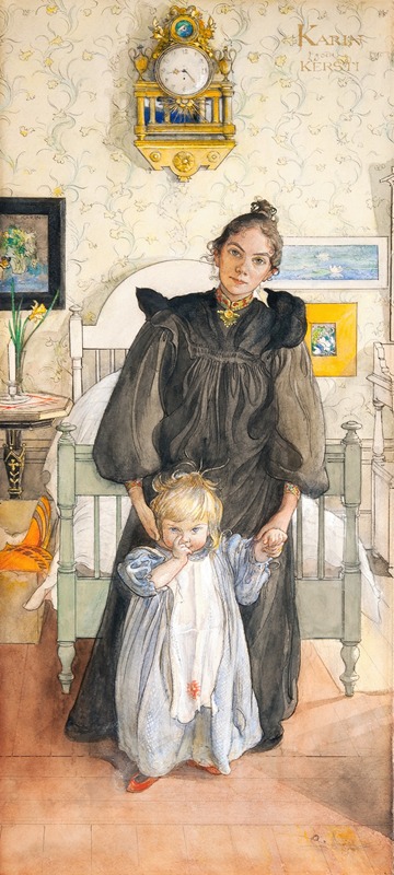 A portrait of two girls, Karin and Kersti, by Carl Larsson.