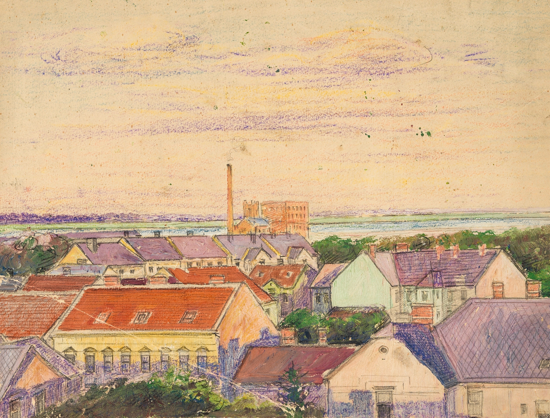 Stadtansicht, by Egon Schiele, public domain