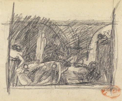 A study of figures by George Romney showcasing dynamic poses and expressive forms.