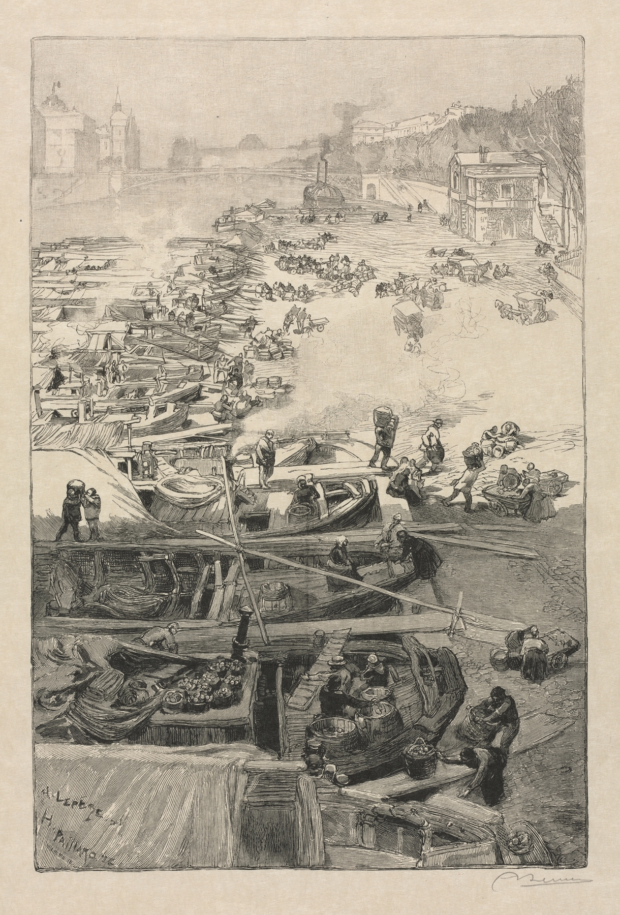 Potatoes Arriving at the Hôtel de Ville, by Auguste Louis Lepère, public domain