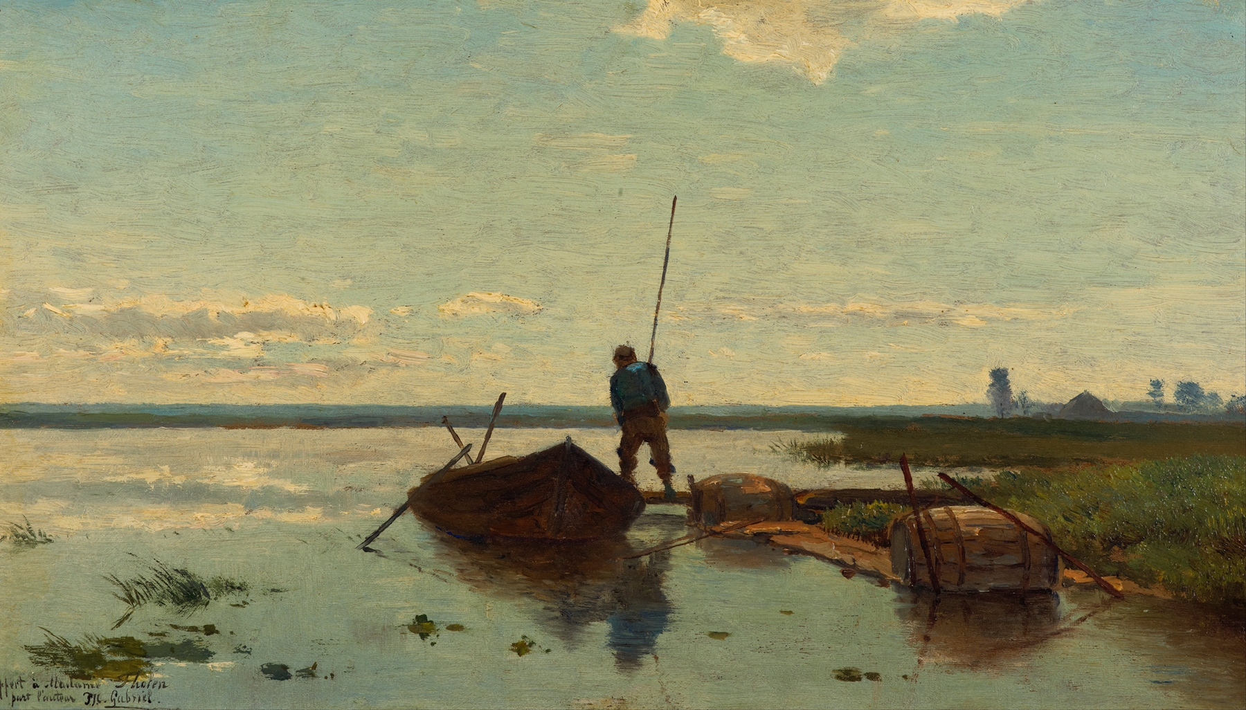Polder landscape by Paul Joseph Constantin Gabriël, oil on canvas