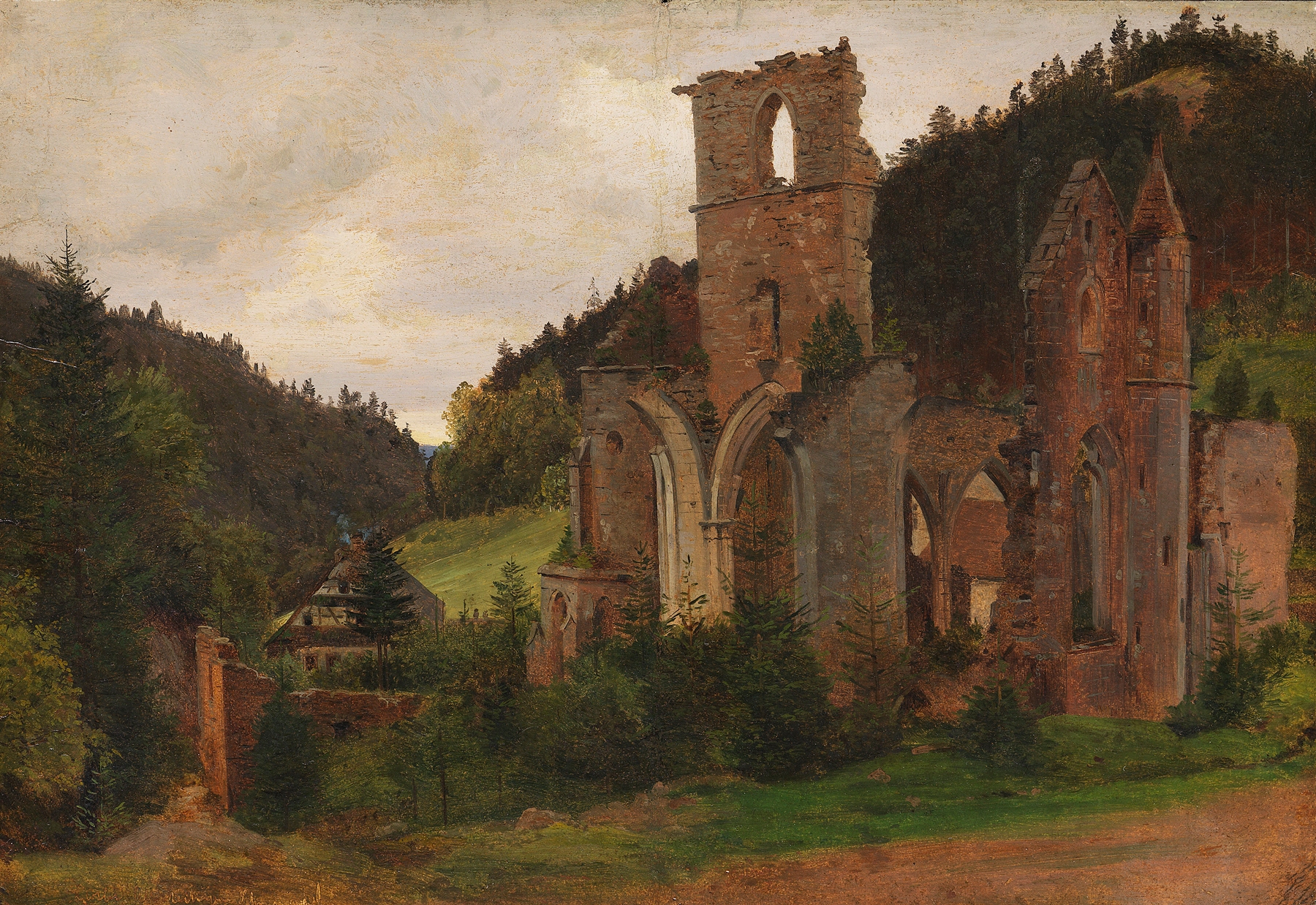 Zugeschrieben – Klosterruine Allerheiligen bei Oppenau im Lierbachtal (Schwarzwald), by Johann Hermann Carmiencke, public domain