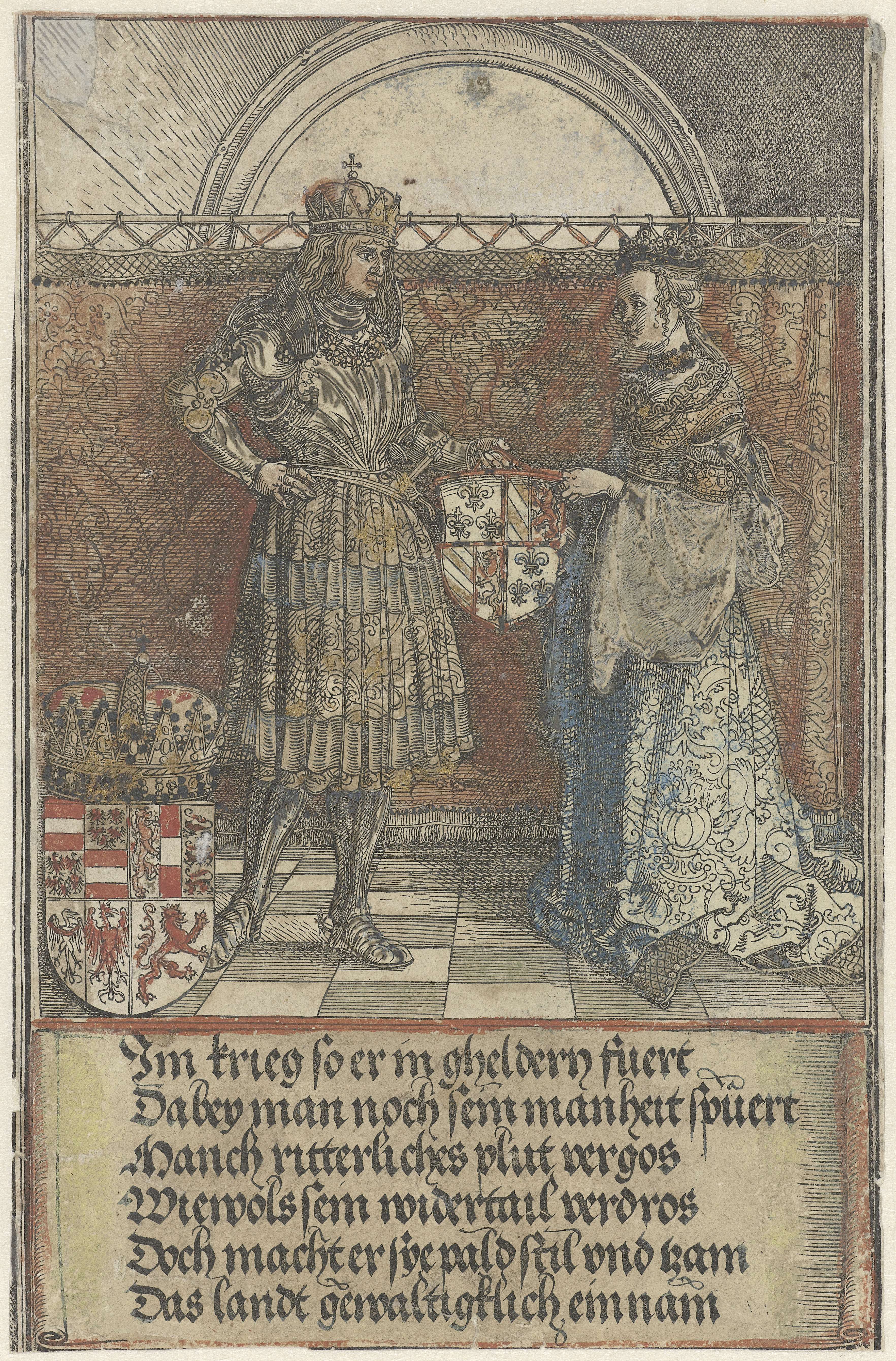 Historical scene of Maximilian marrying Mary of Burgundy, oil painting by Albrecht Dürer
