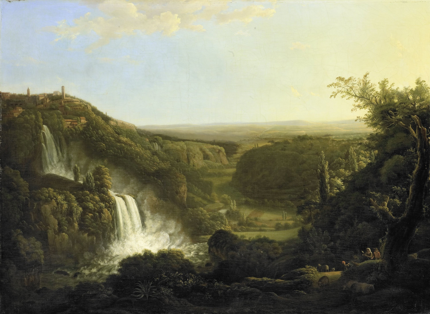 The Anio Valley with the Waterfalls of Tivoli, oil on canvas by Cornelis Apostool