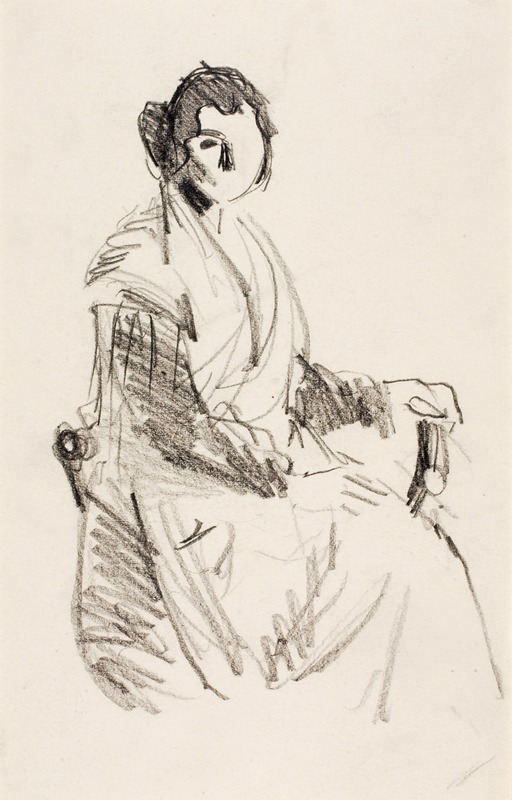 A portrait of a seated woman by Robert Henri, showcasing his Realist style.