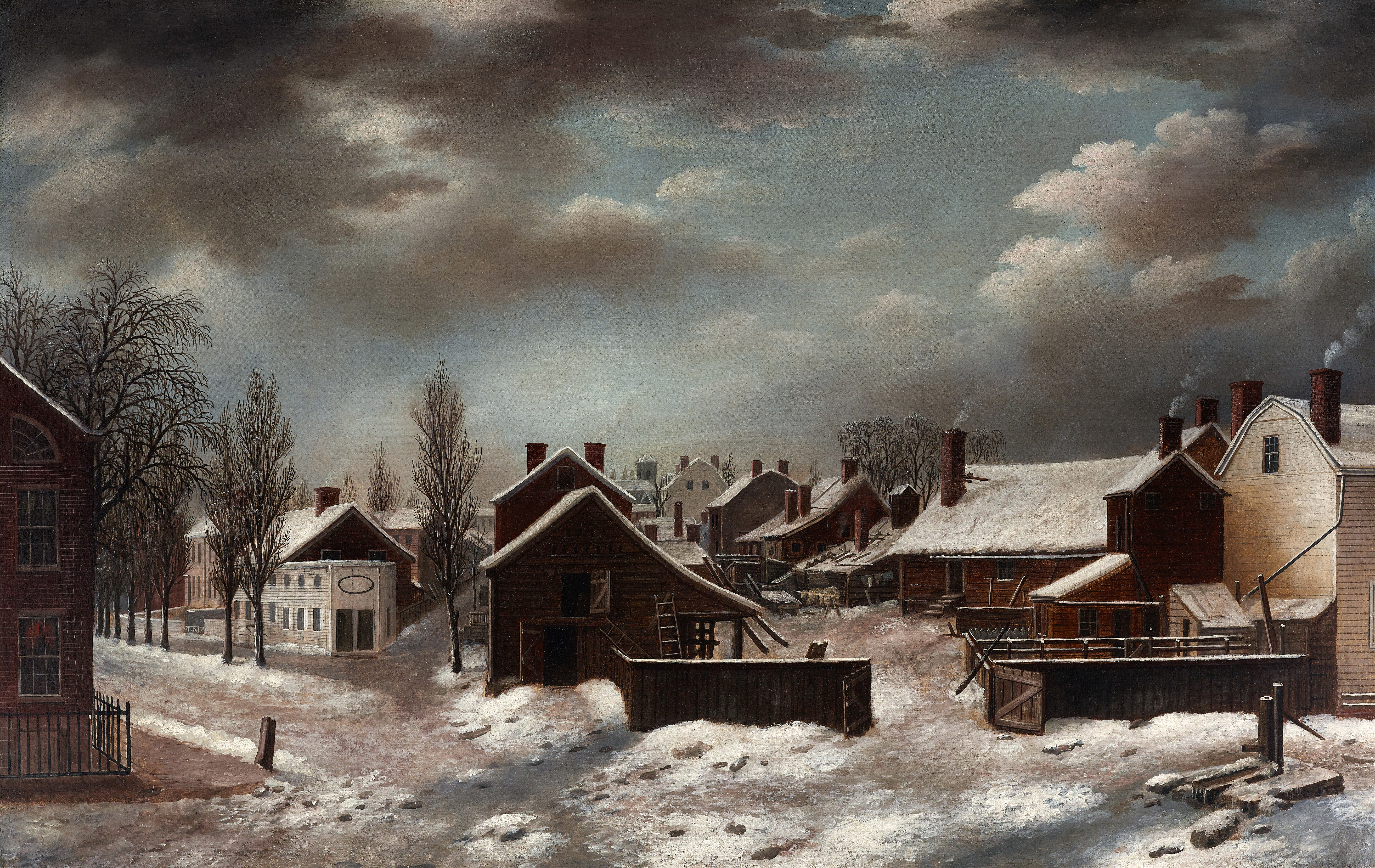 Winter Scene in Brooklyn, by Francis Guy, public domain