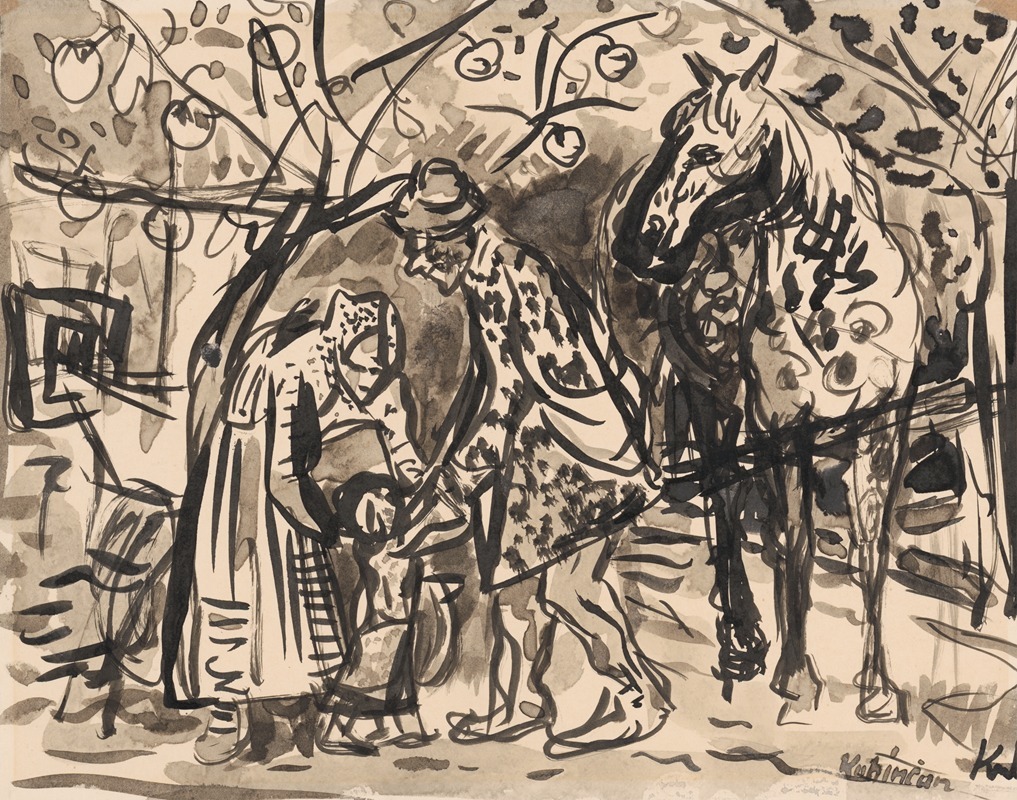 A family scene depicted in a realistic style.