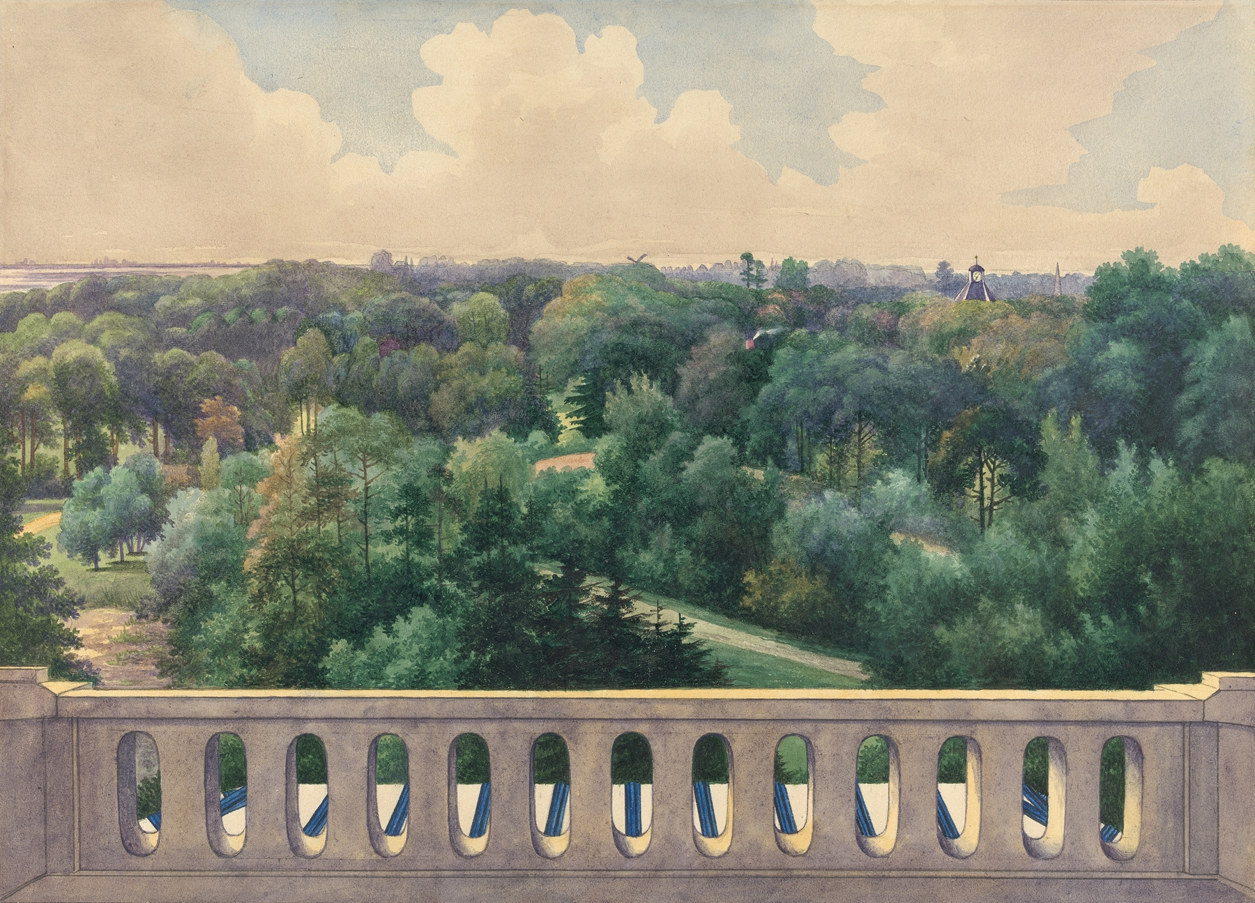 Landscape by Gerrit Jan Schouten, depicting horizon and distant figures.