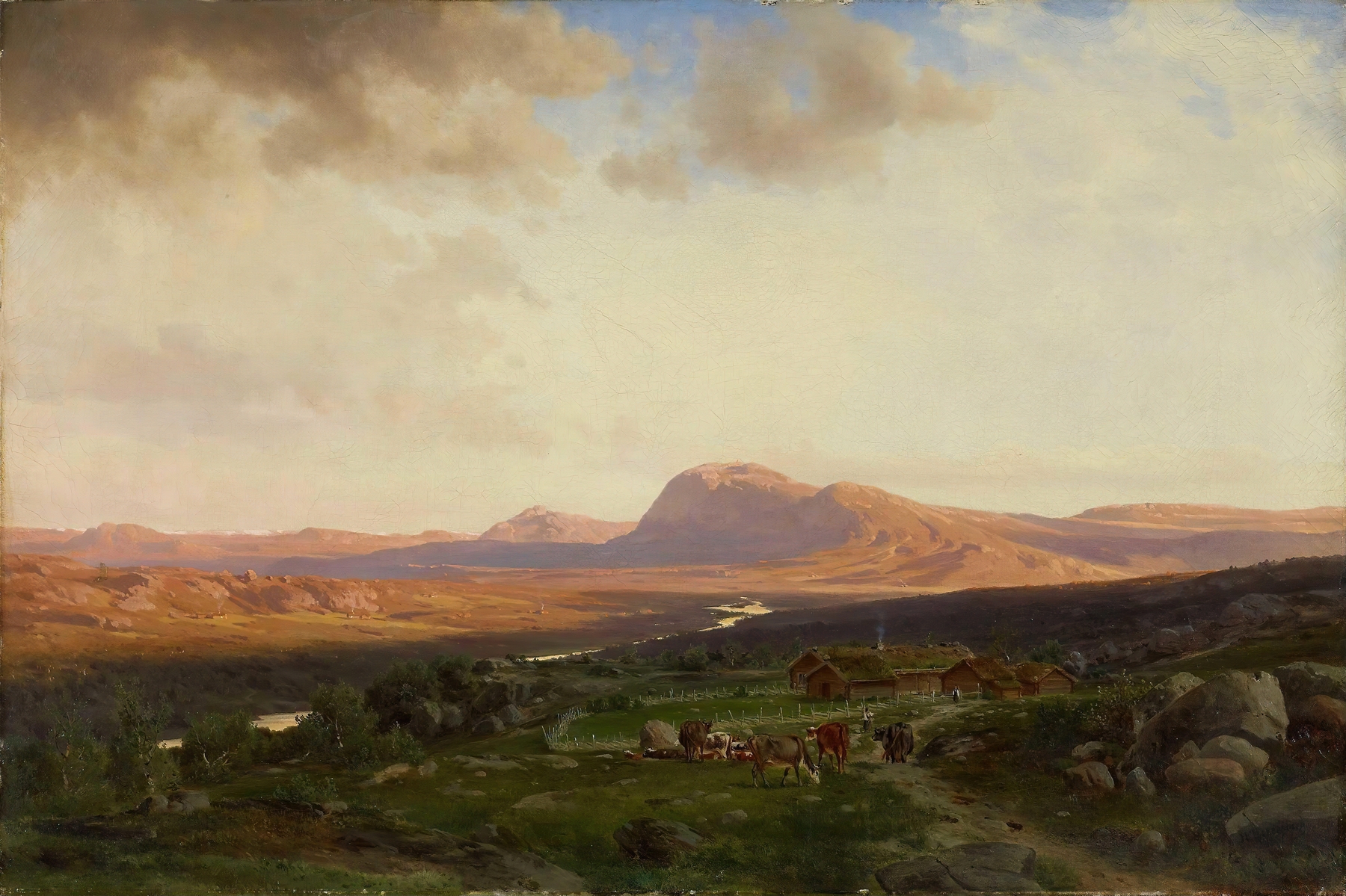 Sunset in the Mountains by Johan Fredrik Eckersberg, oil on canvas