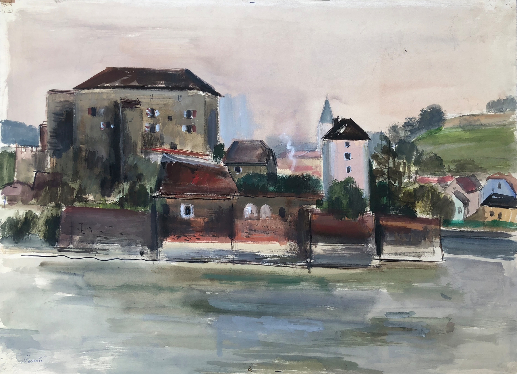Passau am Inn, by Otto Geigenberger, public domain