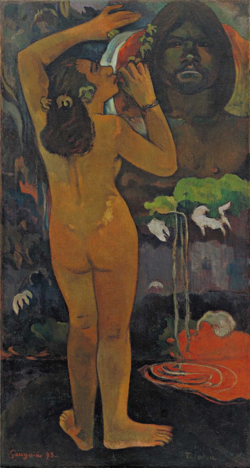 Paul Gauguin's 'Hina Tefatou' explores the relationship between the moon and the earth.