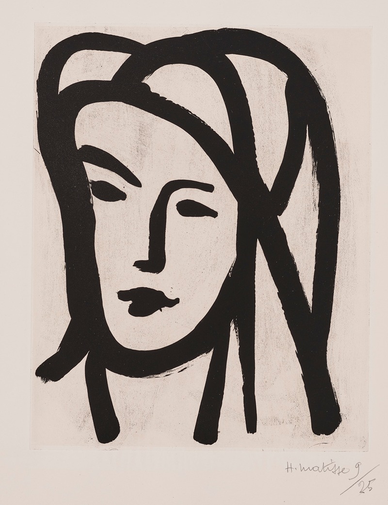 A portrait of a woman in a large veil, painted by Henri Matisse.