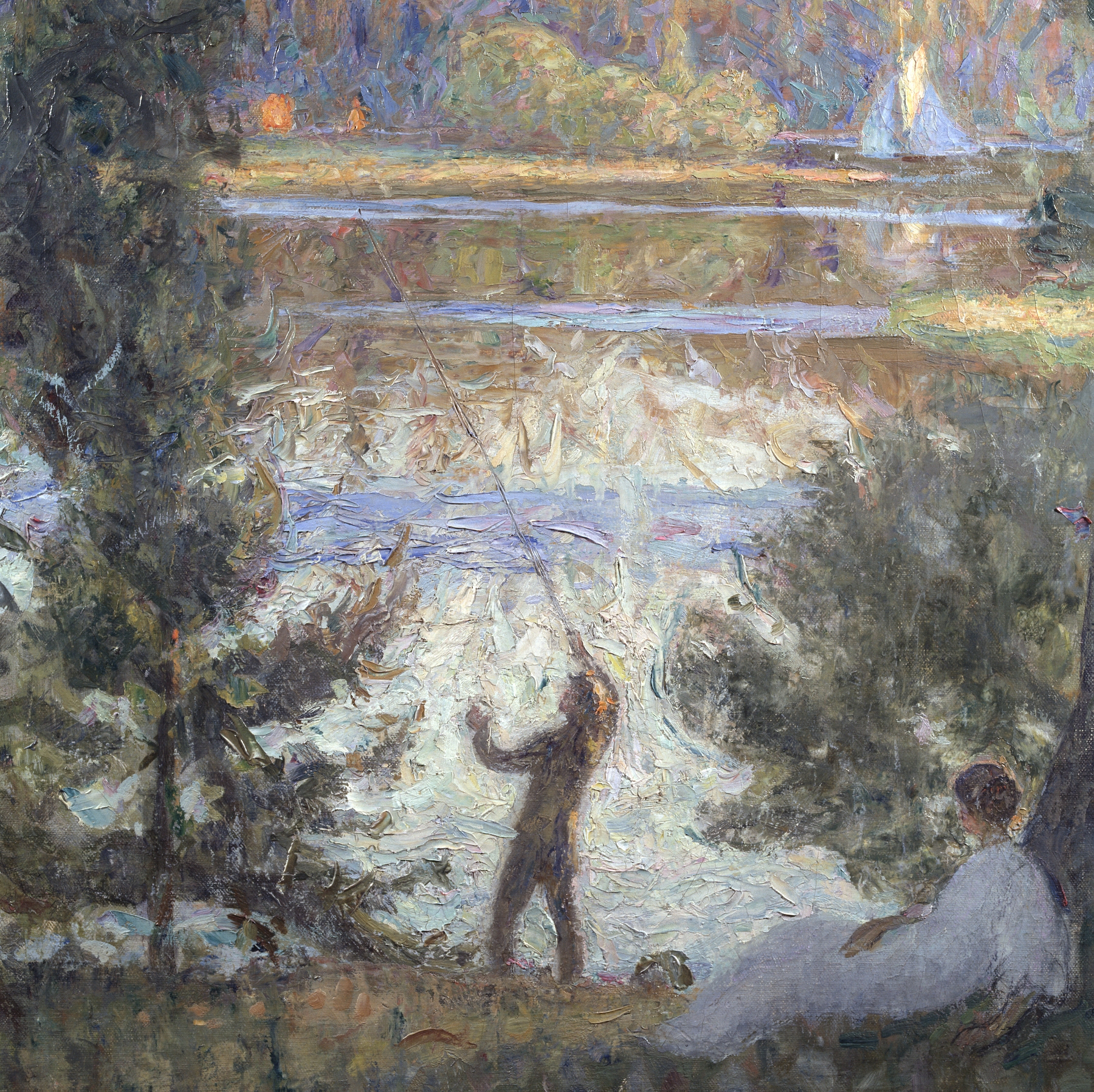 Park Landscape, Tyresö by Richard Bergh, oil on canvas depicting a tranquil pond and surrounding foliage