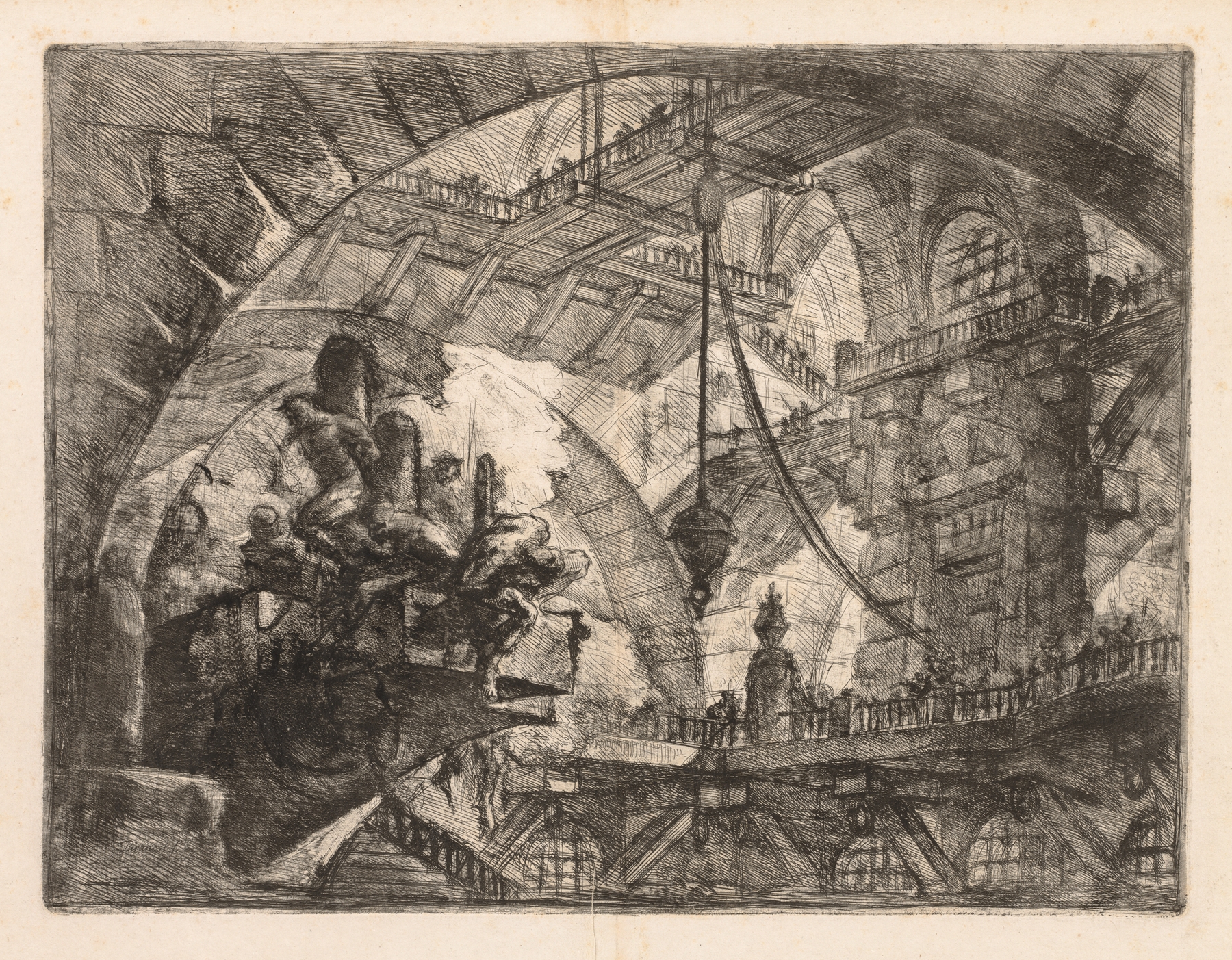 Prisoners on a Projecting Platform, by Giovanni Battista Piranesi, public domain