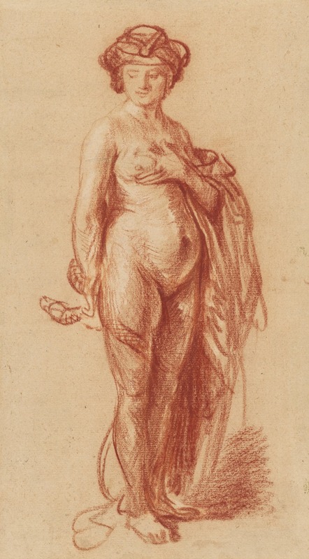 Rembrandt's 'Nude Woman with a Snake' features a striking depiction of a female figure intertwined with a snake.