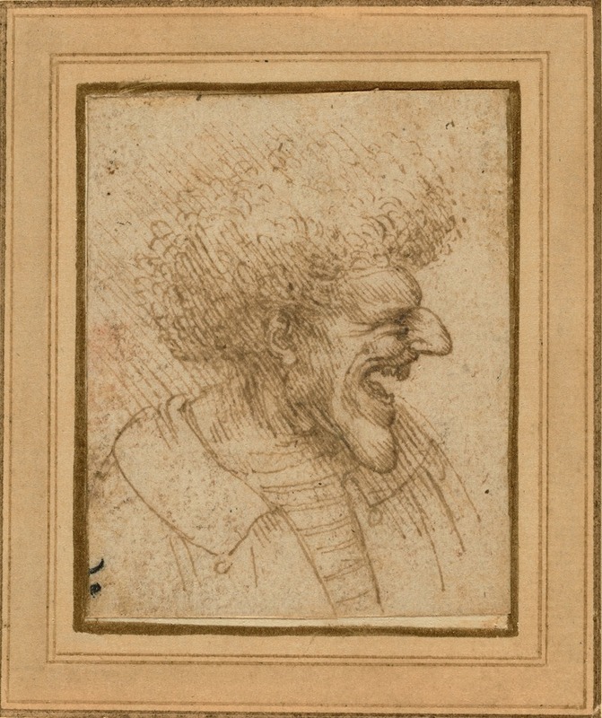 A caricature of a man with bushy hair, showcasing exaggerated features.