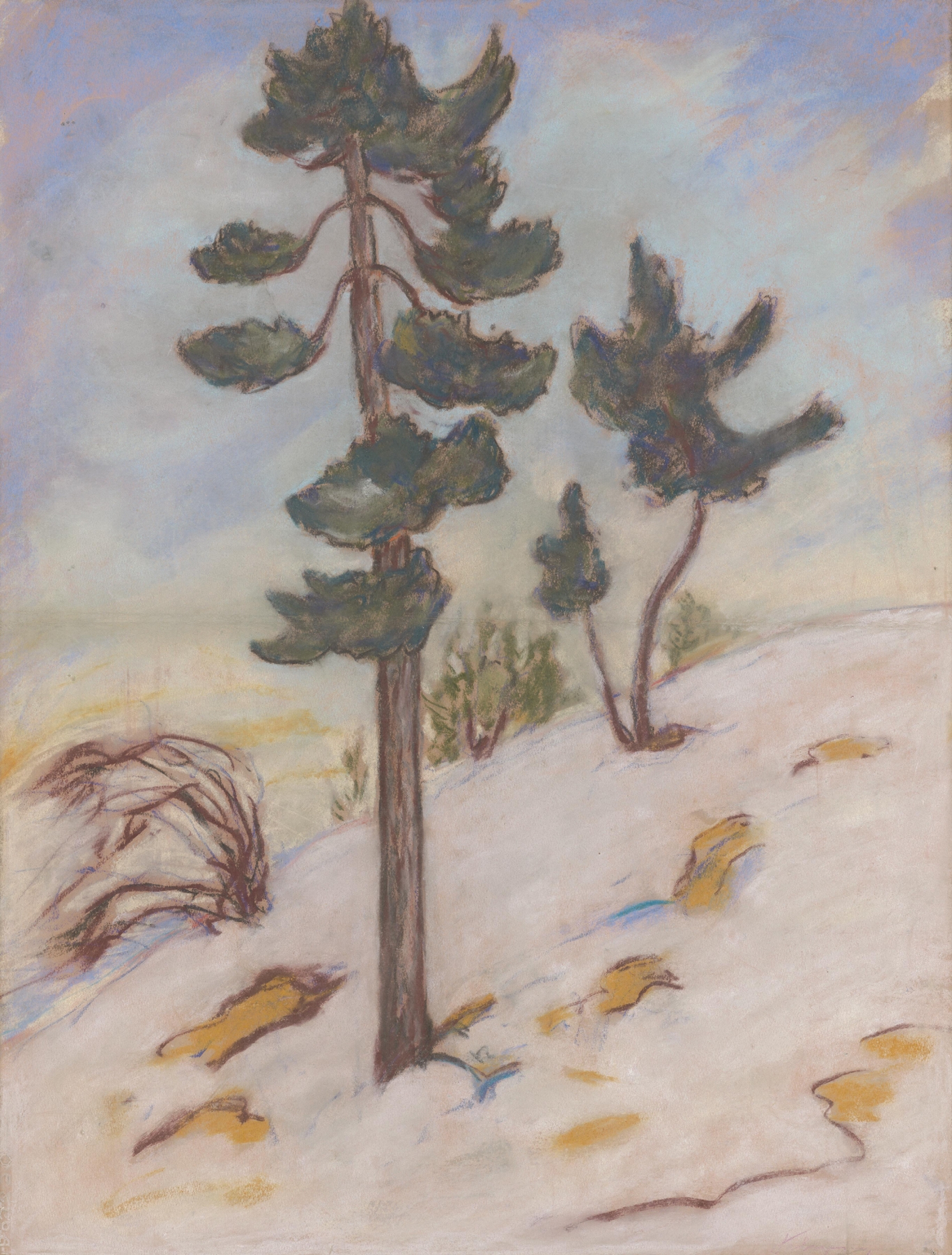 Late Autumn in the High Tatras by Zolo Palugyay, oil on canvas depicting autumn foliage and mountains