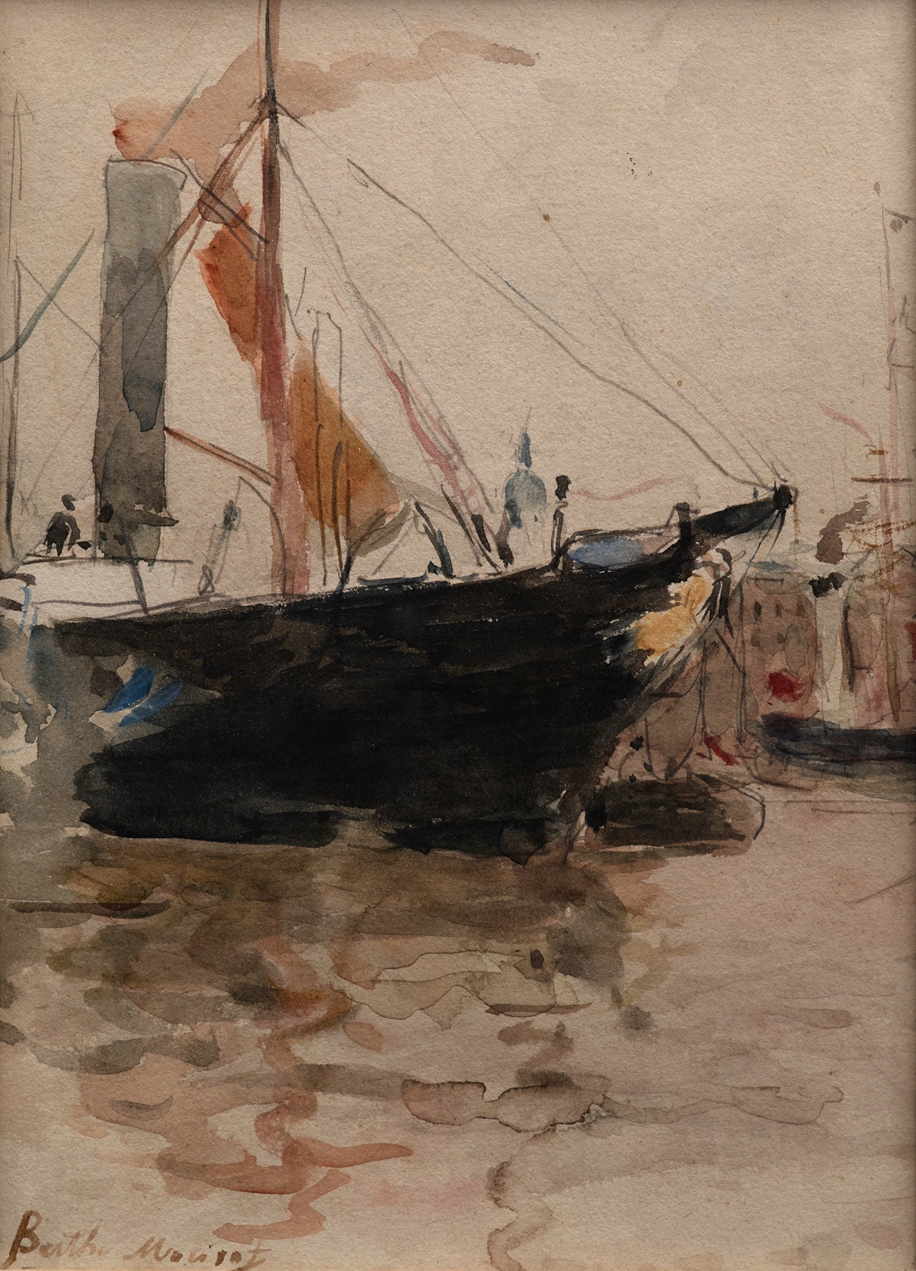 Harbor Scene, Isle of Wight, by Berthe Morisot, public domain
