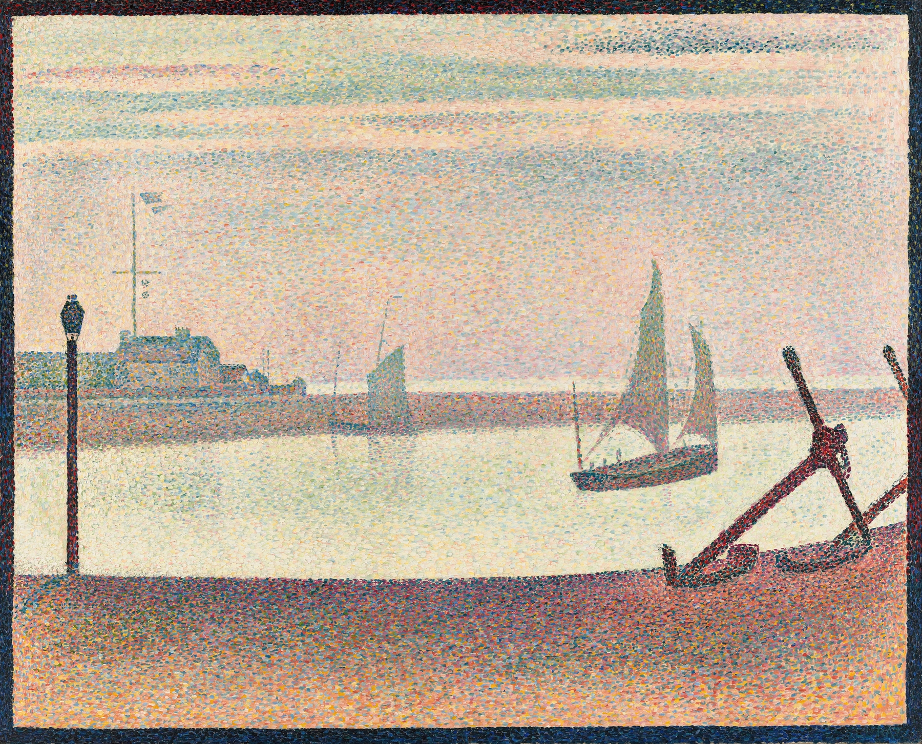 The Channel at Gravelines, Evening, by Georges Seurat, public domain