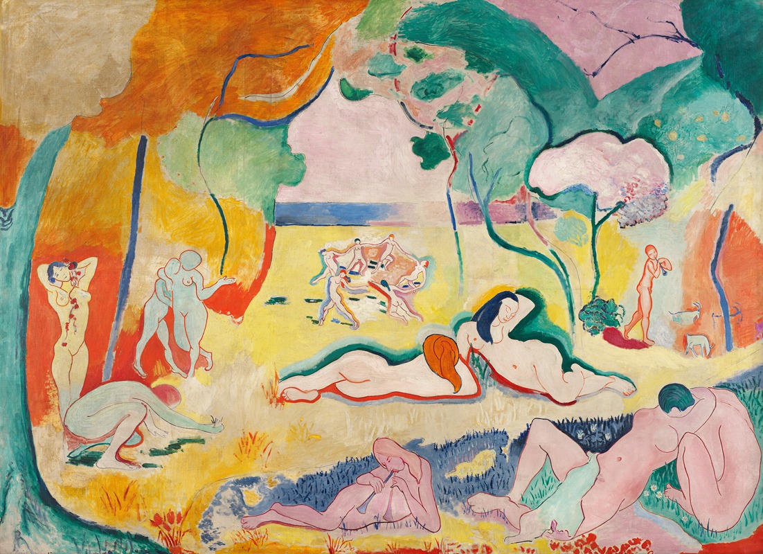 Henri Matisse's 'Le Bonheur de vivre' captures a vibrant scene of joy and life.