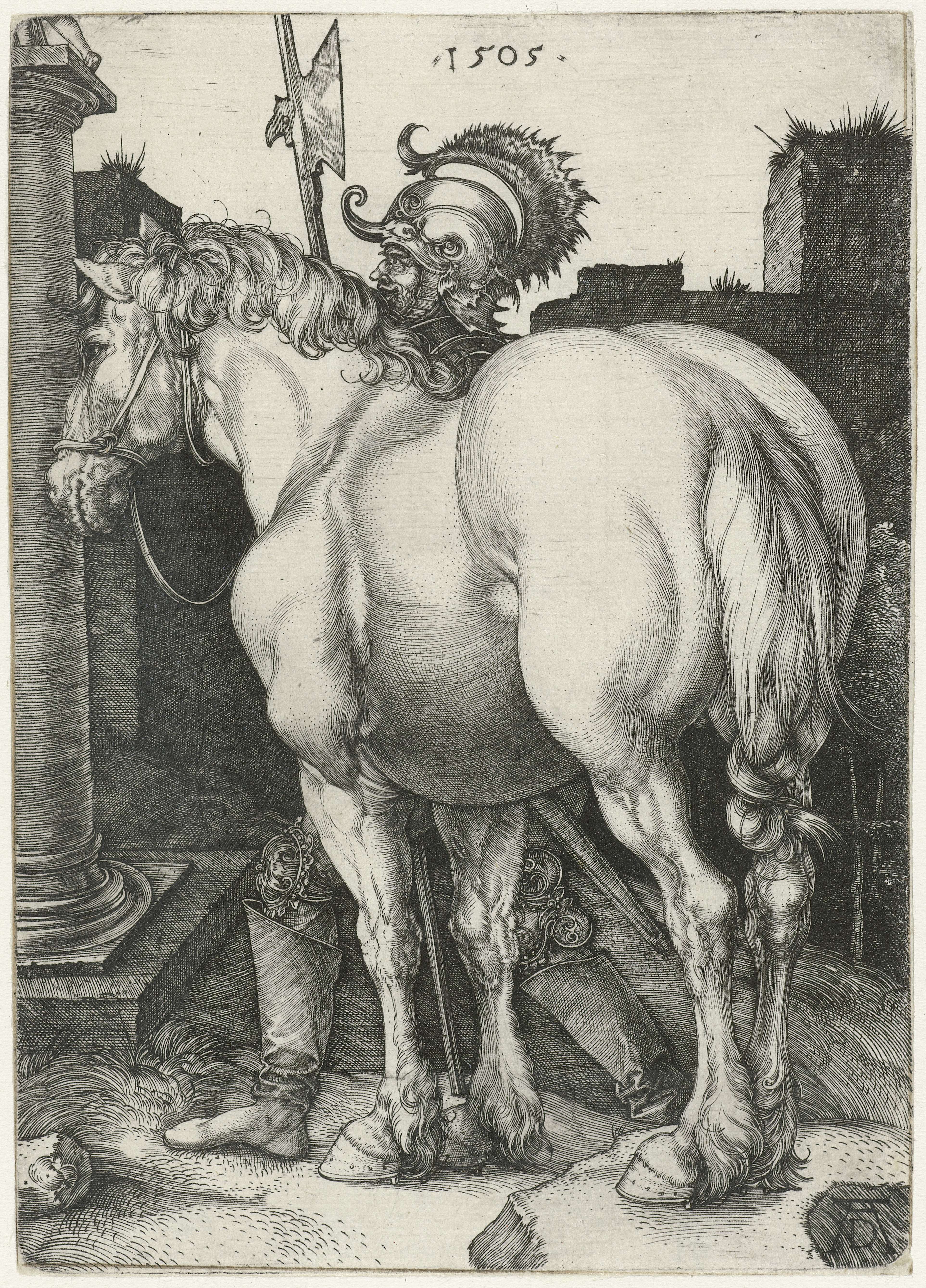 Het grote paard, by Albrecht Dürer, public domain