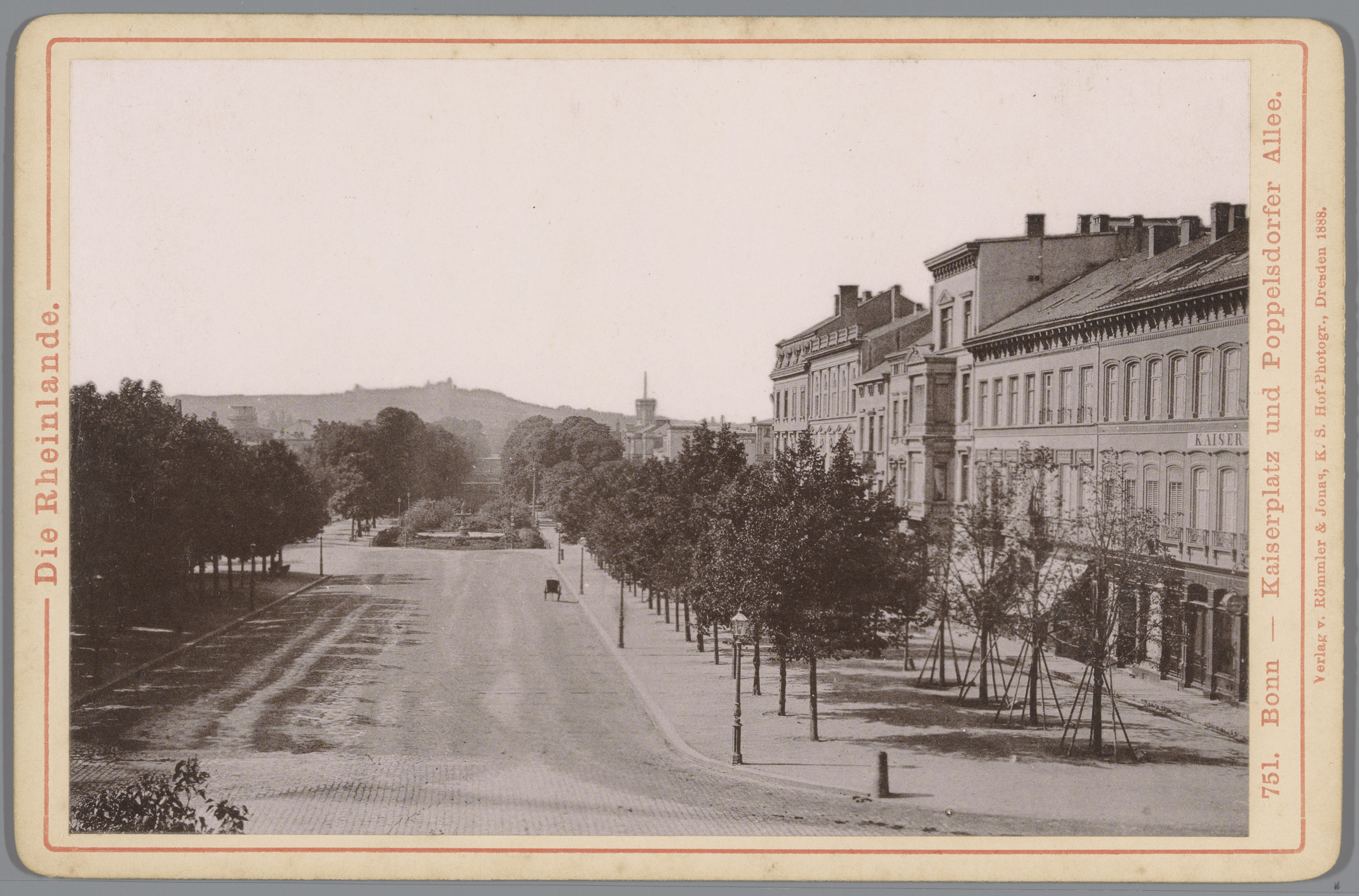 Landscape depicting Kaiserplatz and Poppelsdorfer Allee in Bonn, oil painting by Unknown Artist.