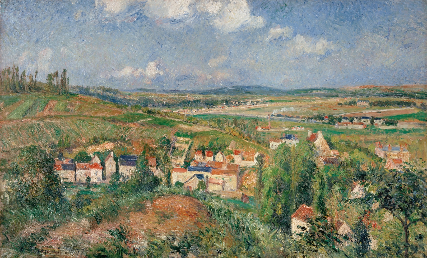 L’hermitage En Été, Pontoise, by Camille Pissarro, public domain