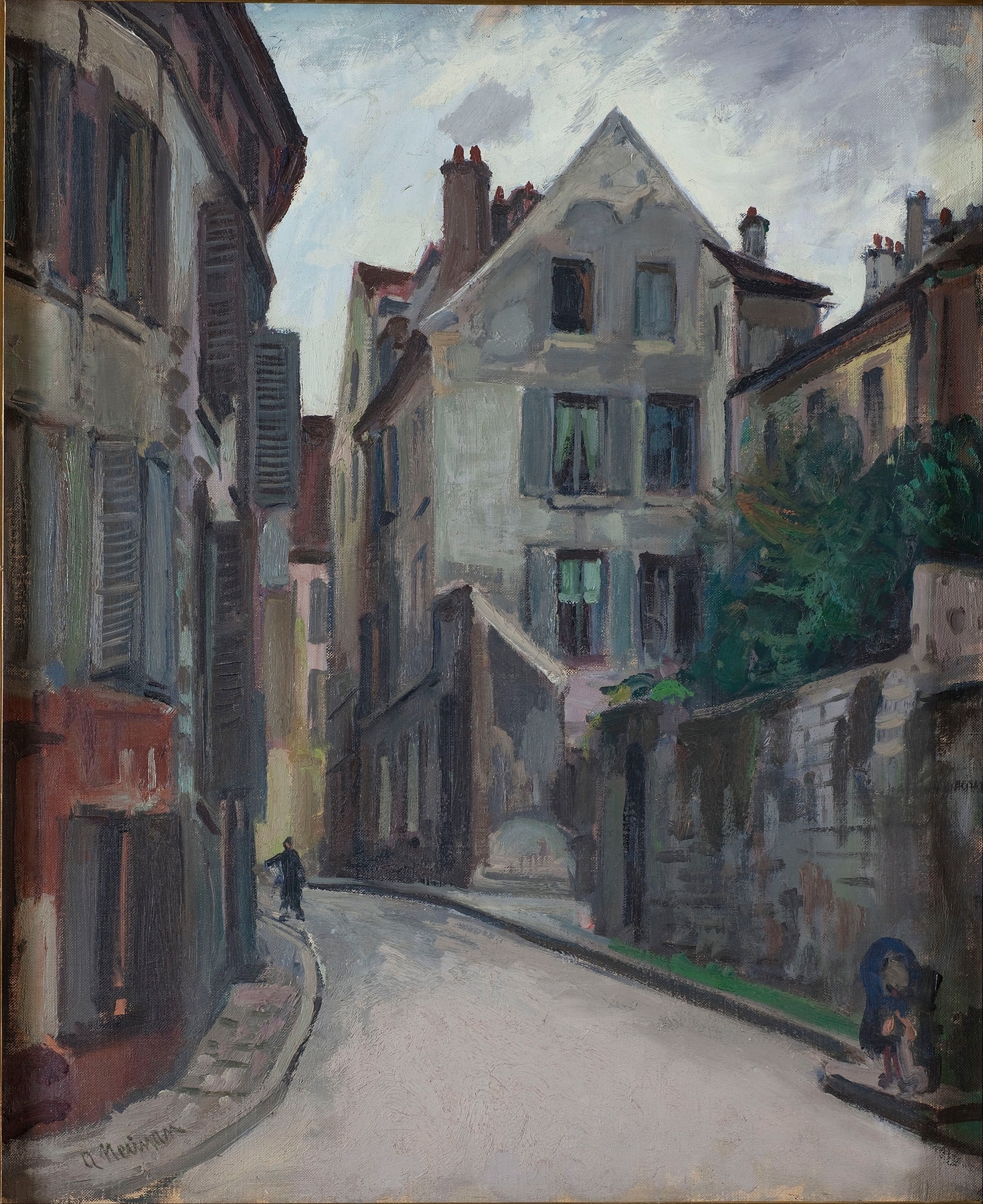 Landscape with shadows and earthy tones by Abraham Neuman, expressionism