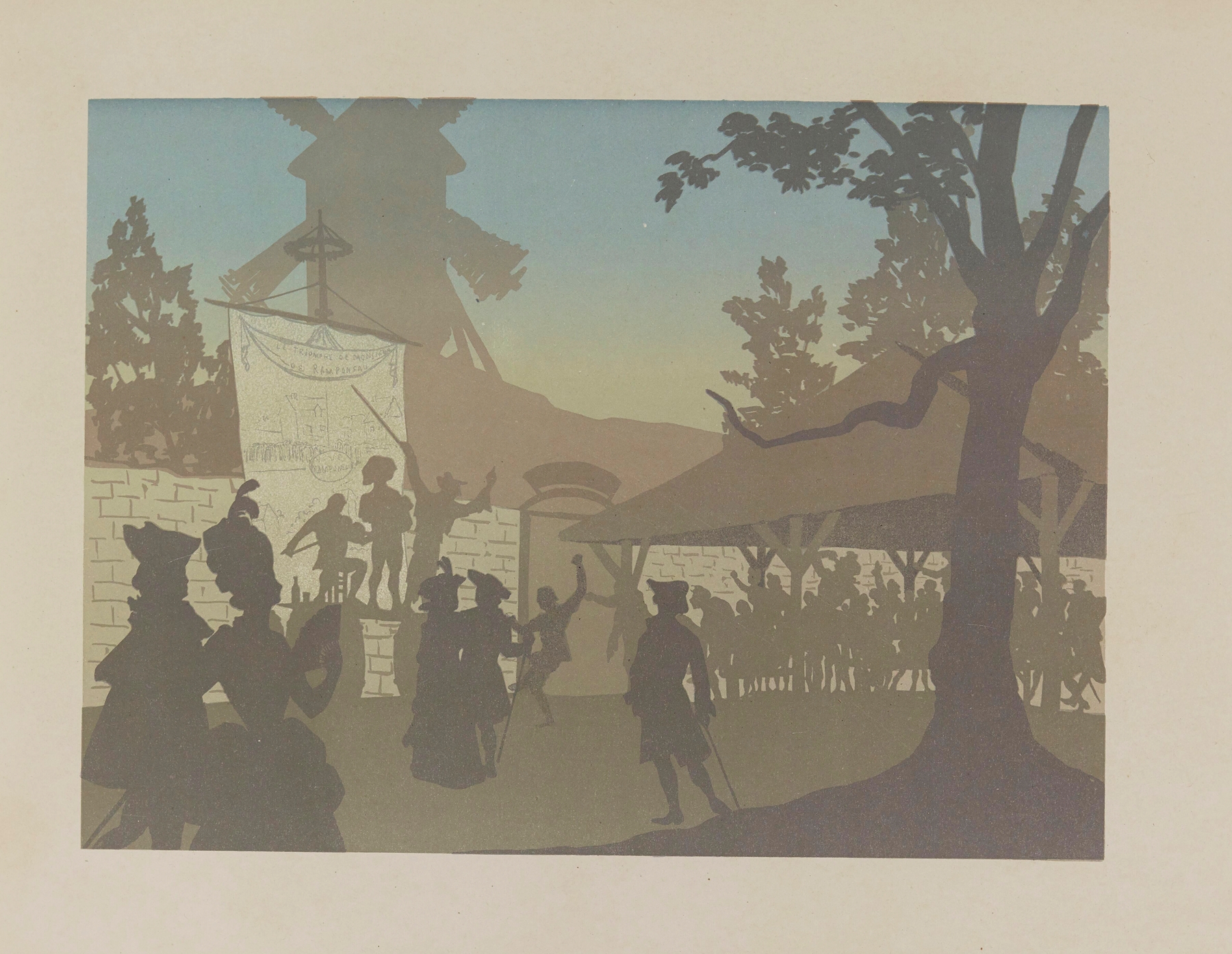 Genre scene depicting peasants around a cart, Henri-Eugène Callot, 1900