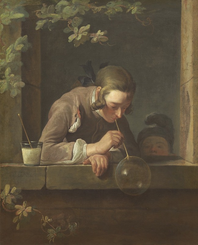 A still life painting featuring soap bubbles and delicate objects by Jean Siméon Chardin.